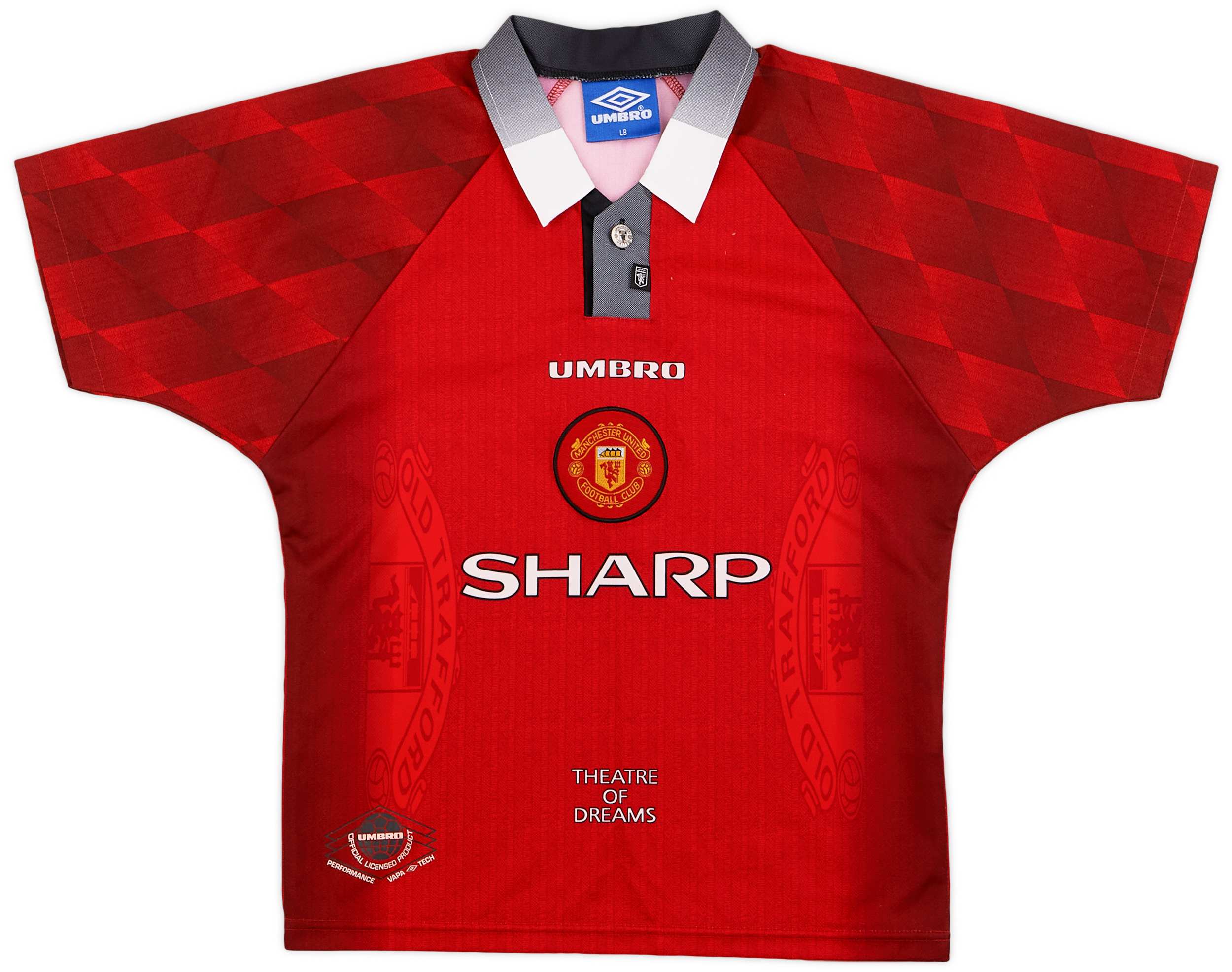 1996-98 Manchester United Home Shirt - 9/10 - (L.Boys)
