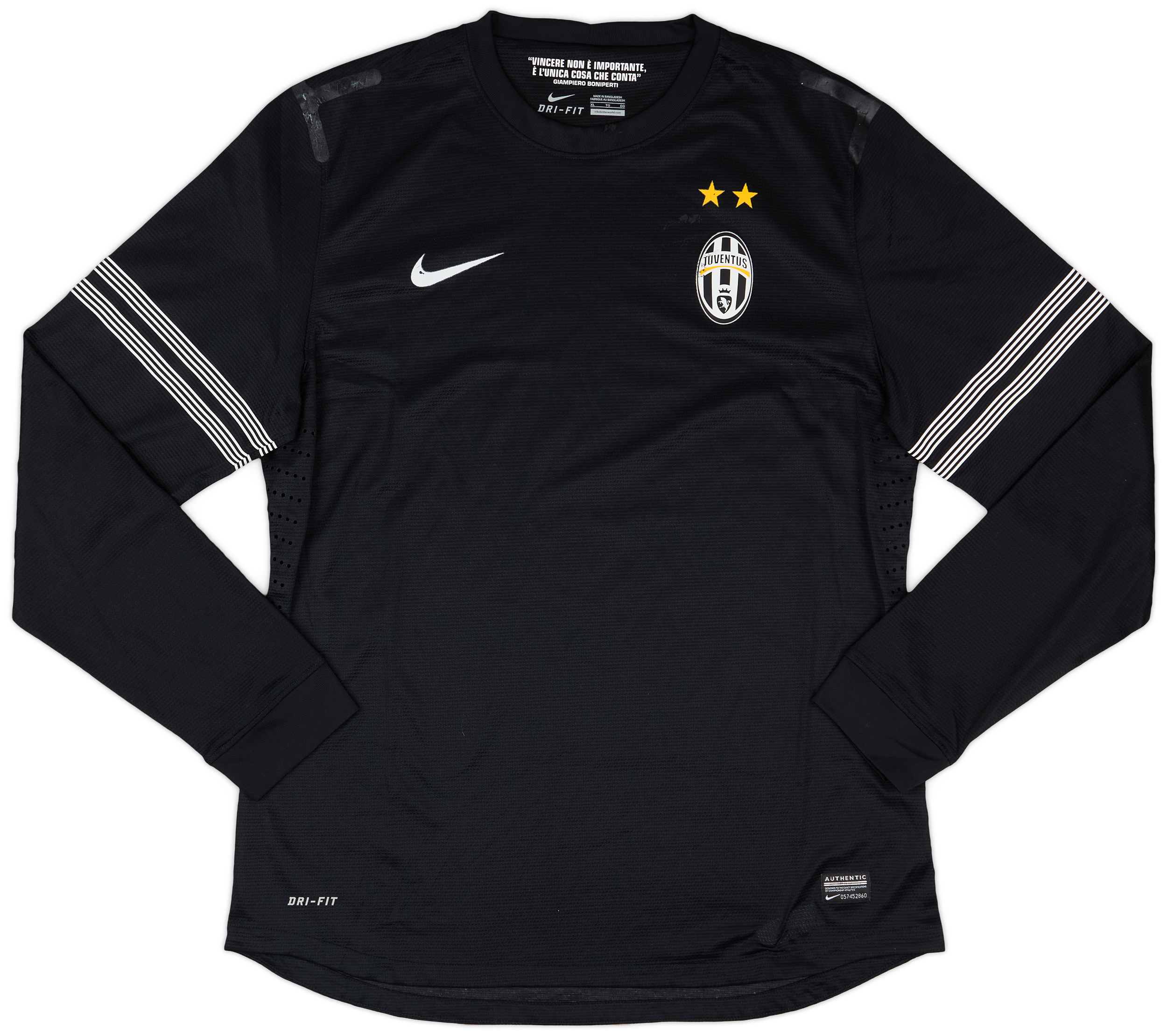 Juventus ×Nike 長袖シャツ Sサイズ 2012-13 Juventus Player Issue Away L/S Shirt - 7/10 - (XL)