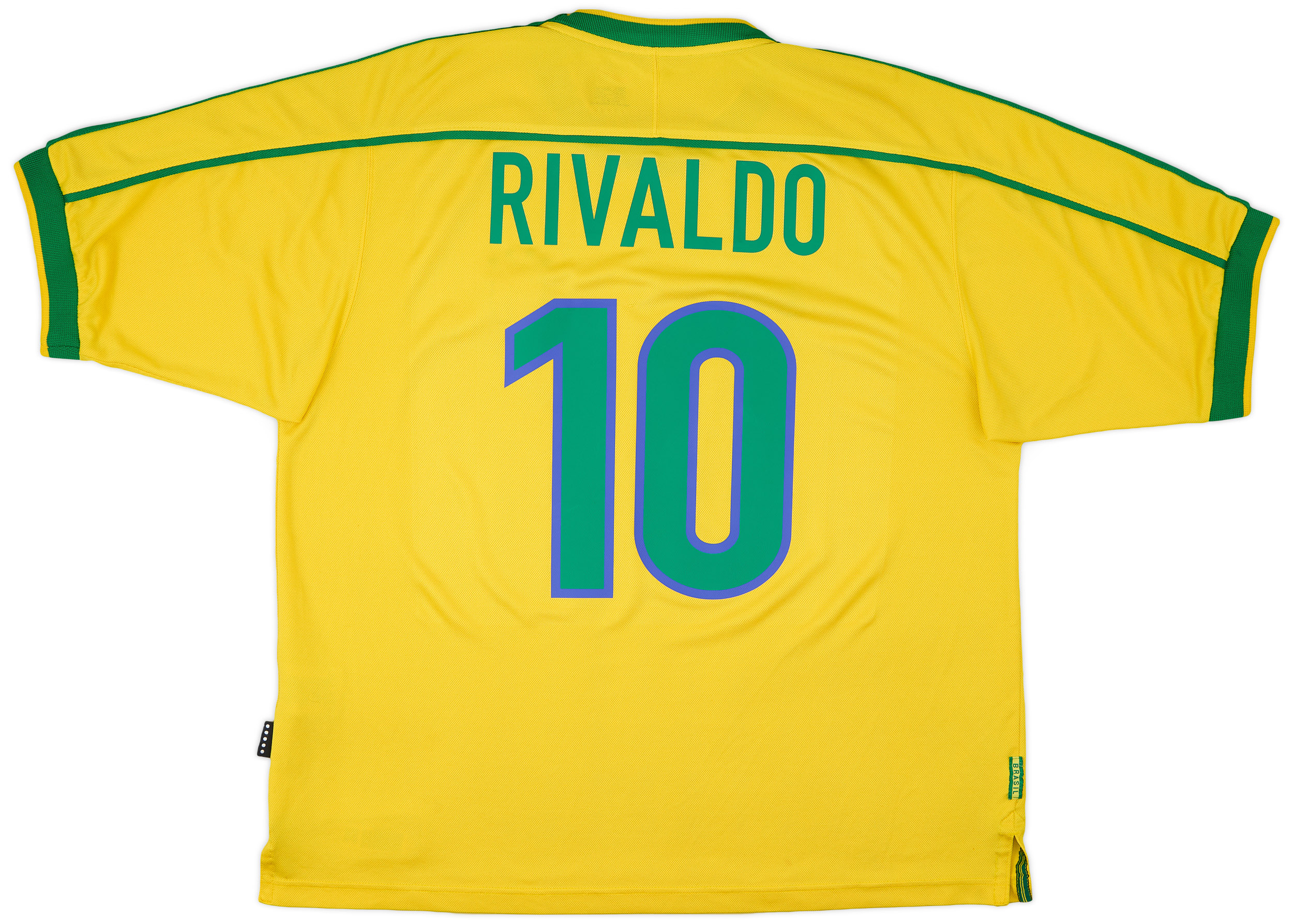 1998-00 Brazil Home Shirt Rivaldo #10 - 7/10 - (XL)
