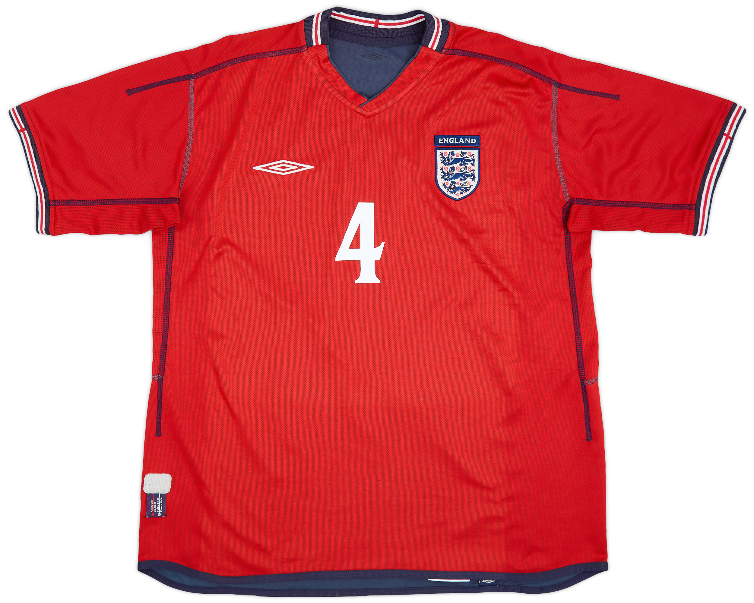 2002-04 England Away Shirt Gerrard #4 - 7/10