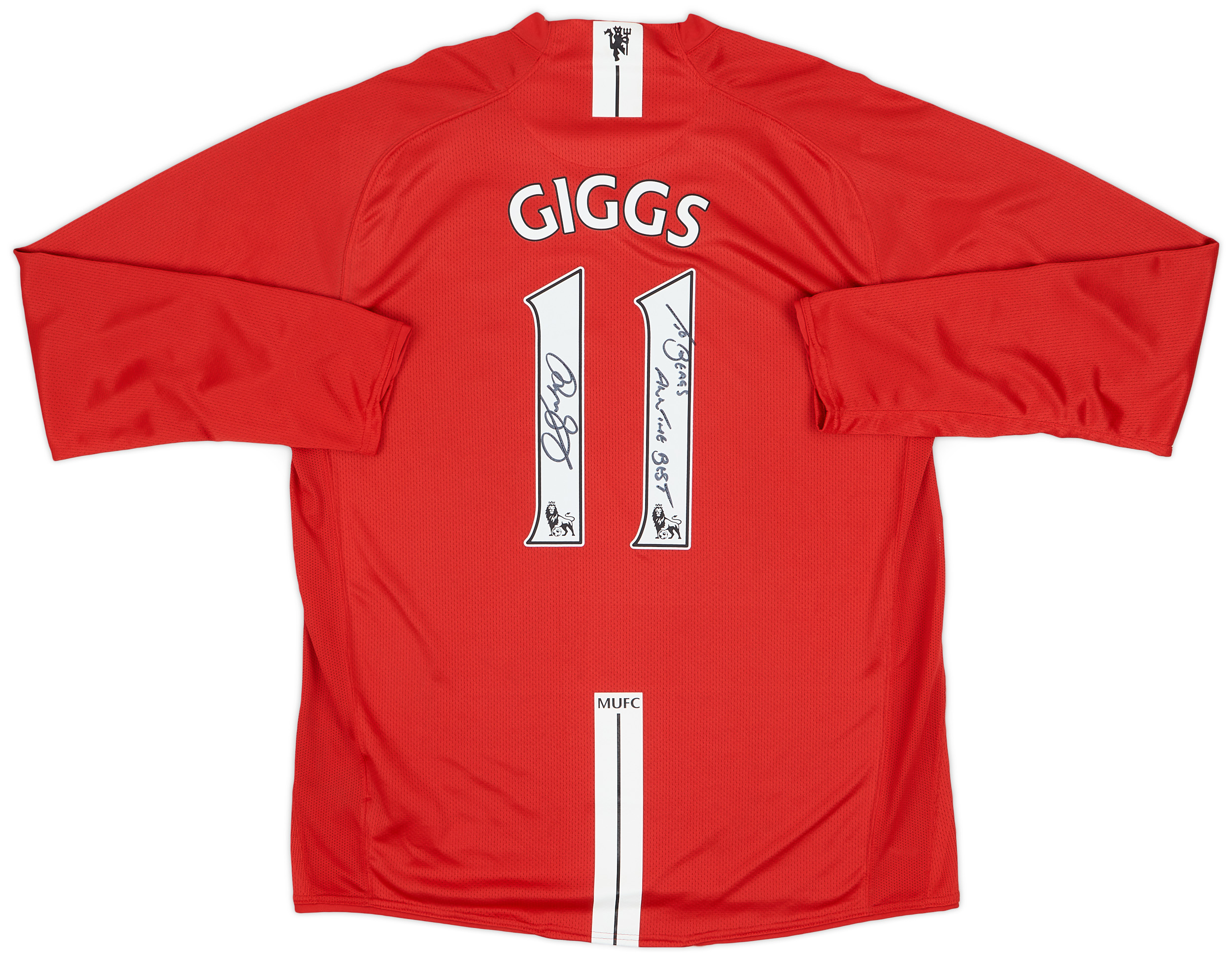 【BoB】Manchester United サイン入りジャージ M 2007/08/09 Nike Manchester United Paul Scholes Treble Jersey