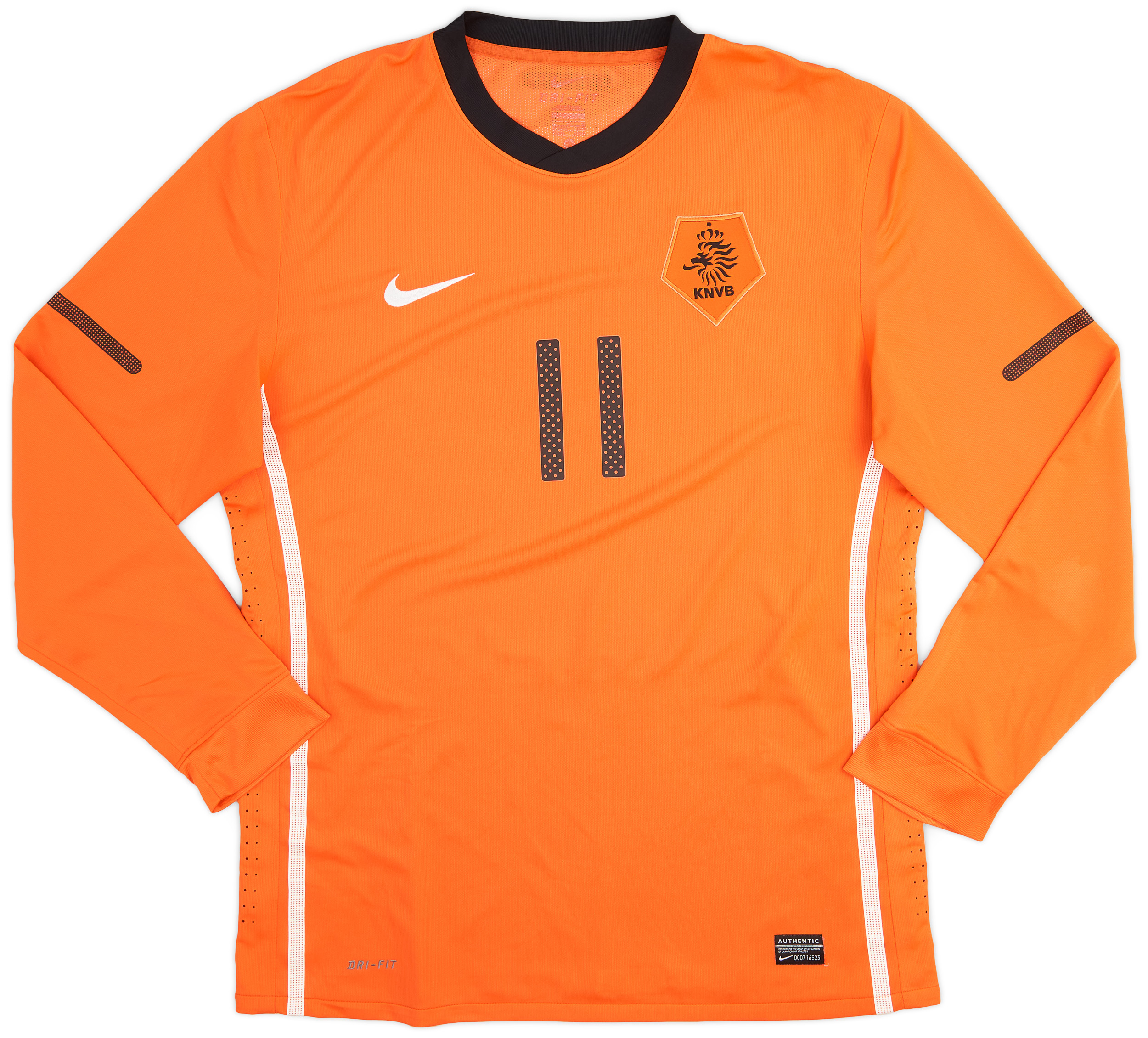 2010-11 Netherlands Player Issue Home L/S Shirt Robben #11 2010-11 Netherlands Player Issue Home L/S Shirt Robben #11