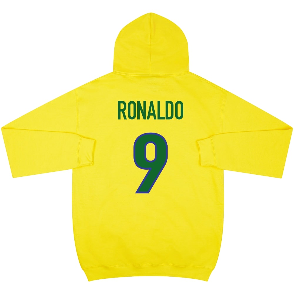 Ronaldo 9 1998 Brazil Yellow Graphic Hooded Top