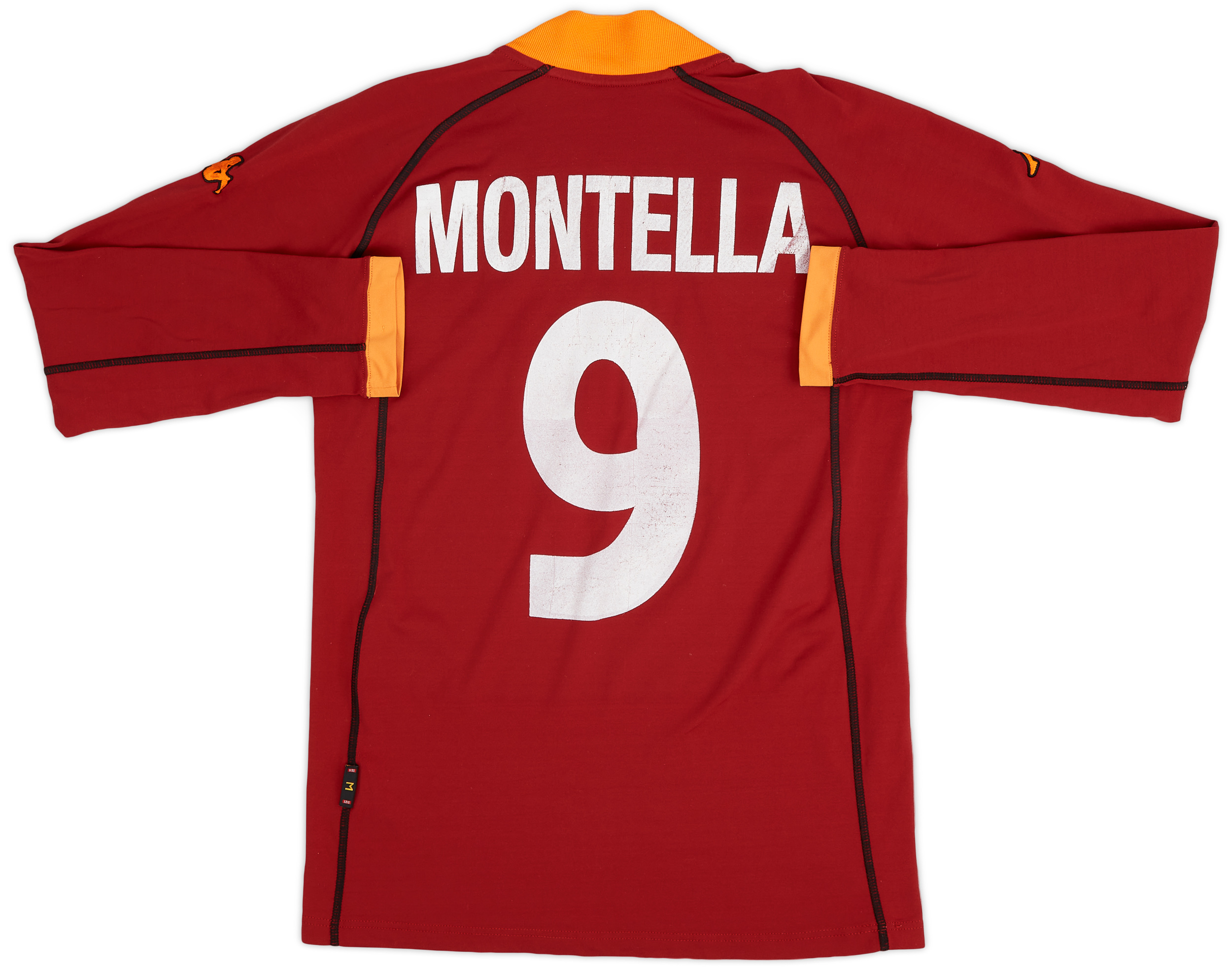 2001-02 Roma Home L/S Shirt Montella #9 - 6/10 - (M)