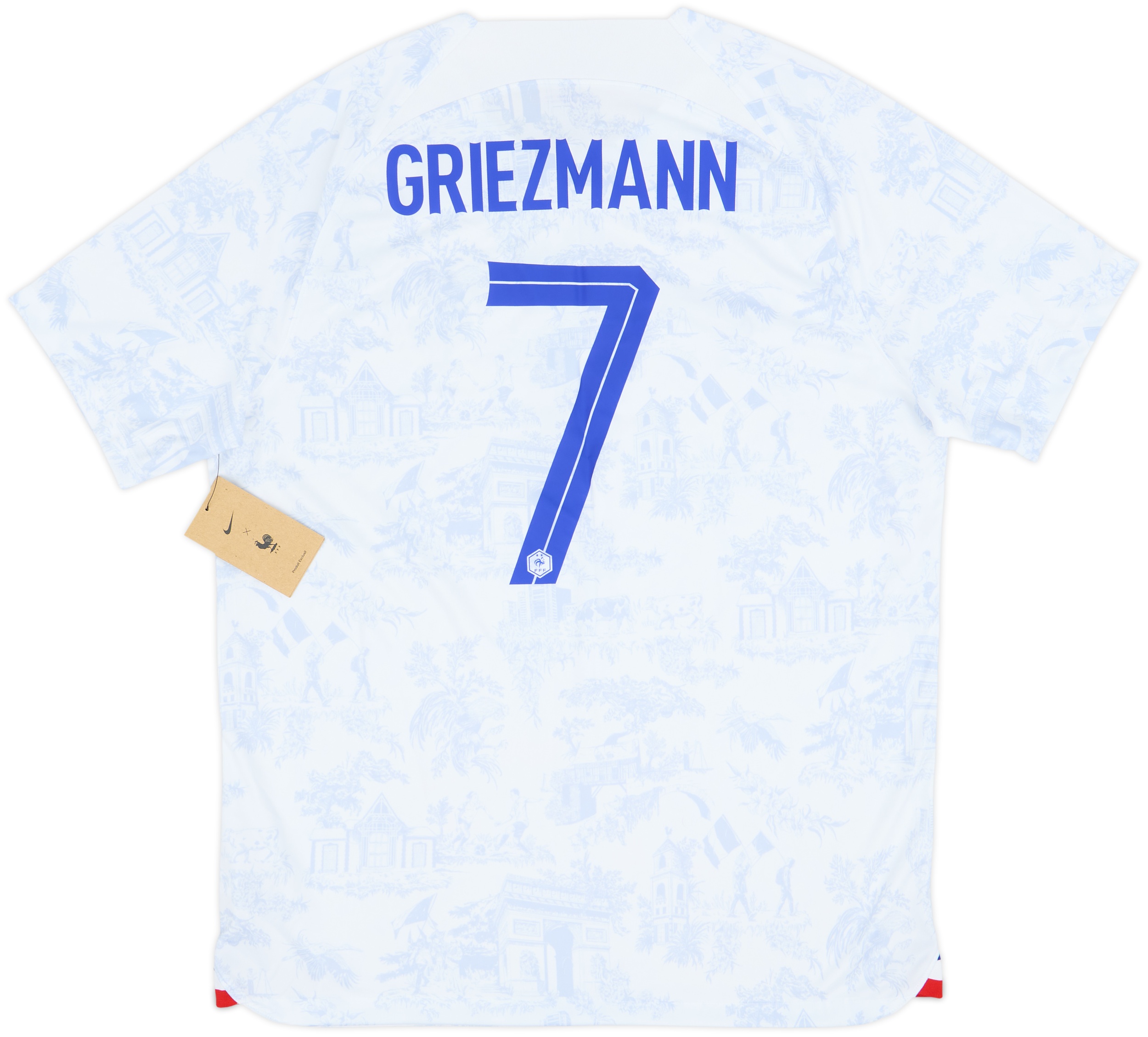Lot De 8 Flocages Officiels FFF - Griezmann 7 Away 2022/2023 (Junior) Par Monblason