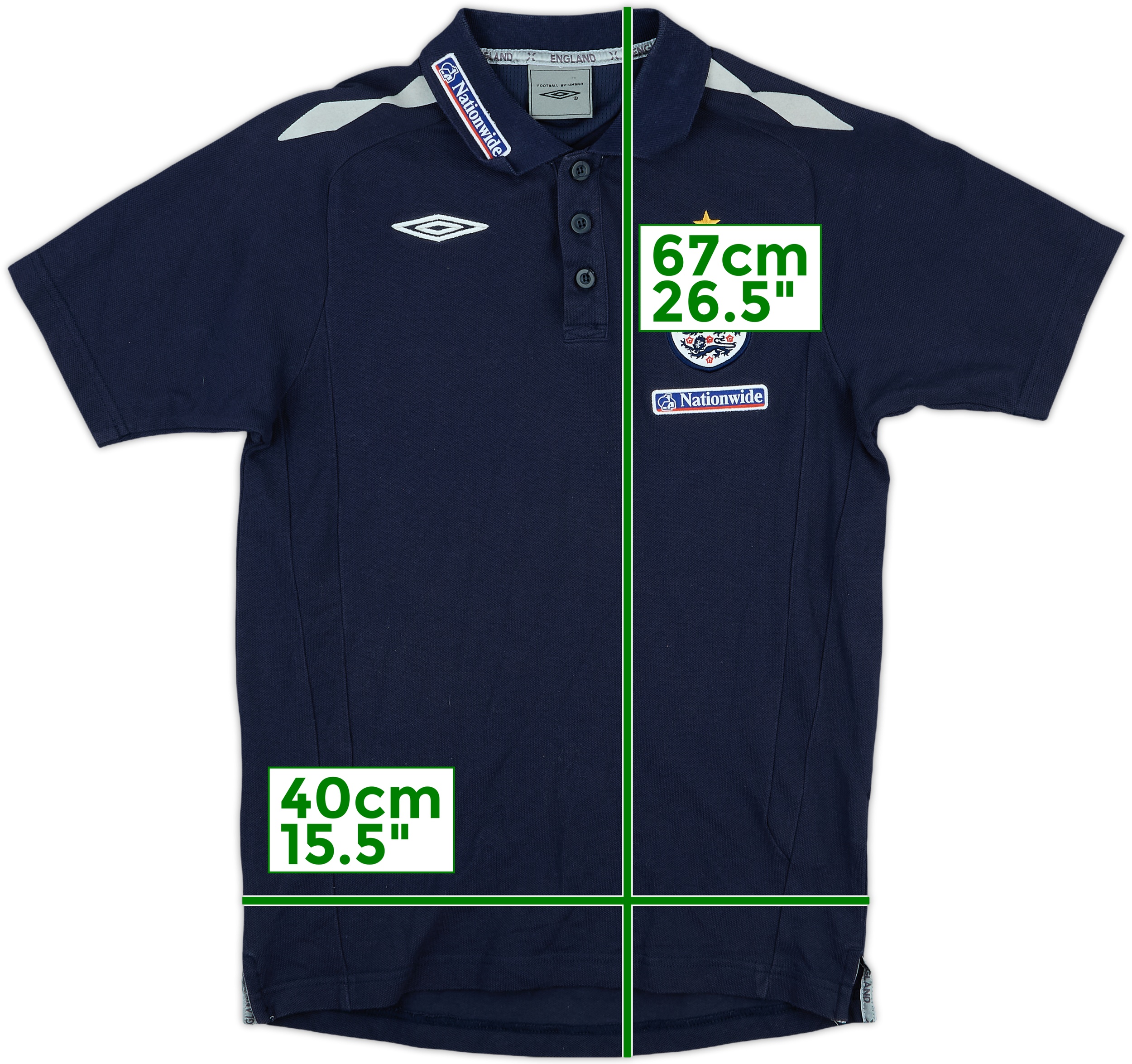 2006-08 England Umbro Polo Shirt - 9/10 - (XL.Boys) 2006-08 England Umbro Polo Shirt - 9/10 - (XL.Boys)