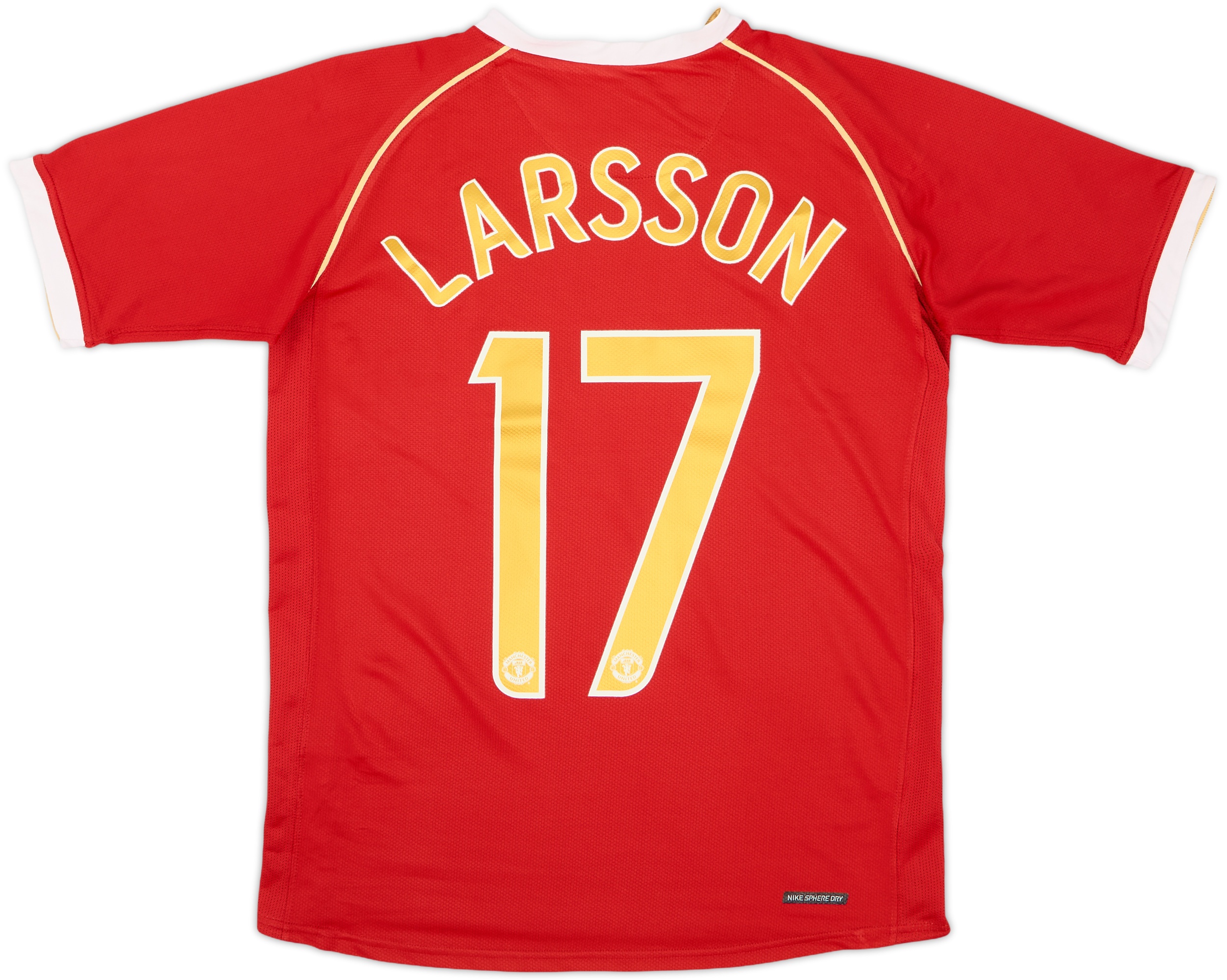 2006-07 Manchester United Home Shirt Larsson #17 - 9/10 - (XL.Boys)