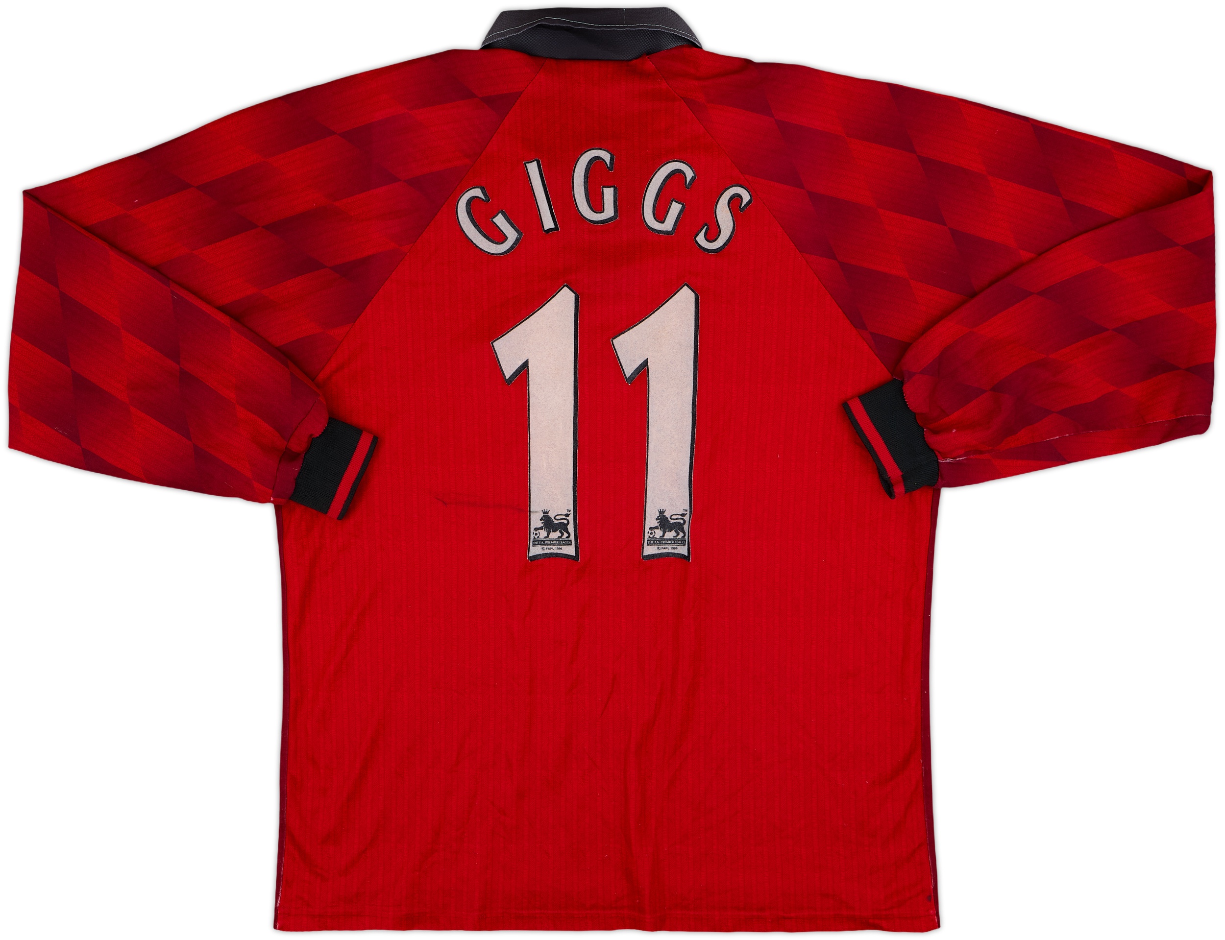 1996-98 Manchester United Home L/S Shirt Giggs #11 - 6/10 - (L)
