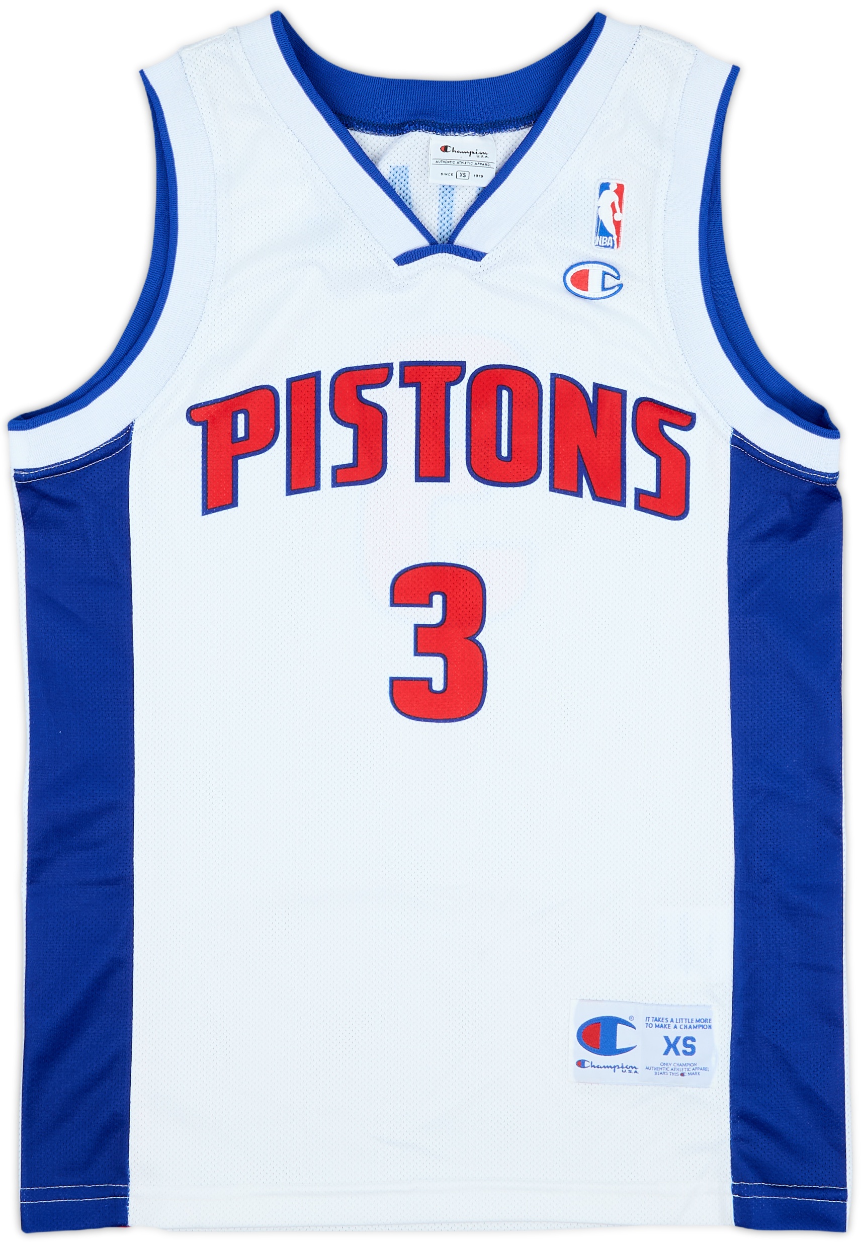 KINGS WALLACE 3 ユニフォーム L 2001-06 Detroit Pistons Wallace #3 Champion Home Jersey - 9/10 - (XS)