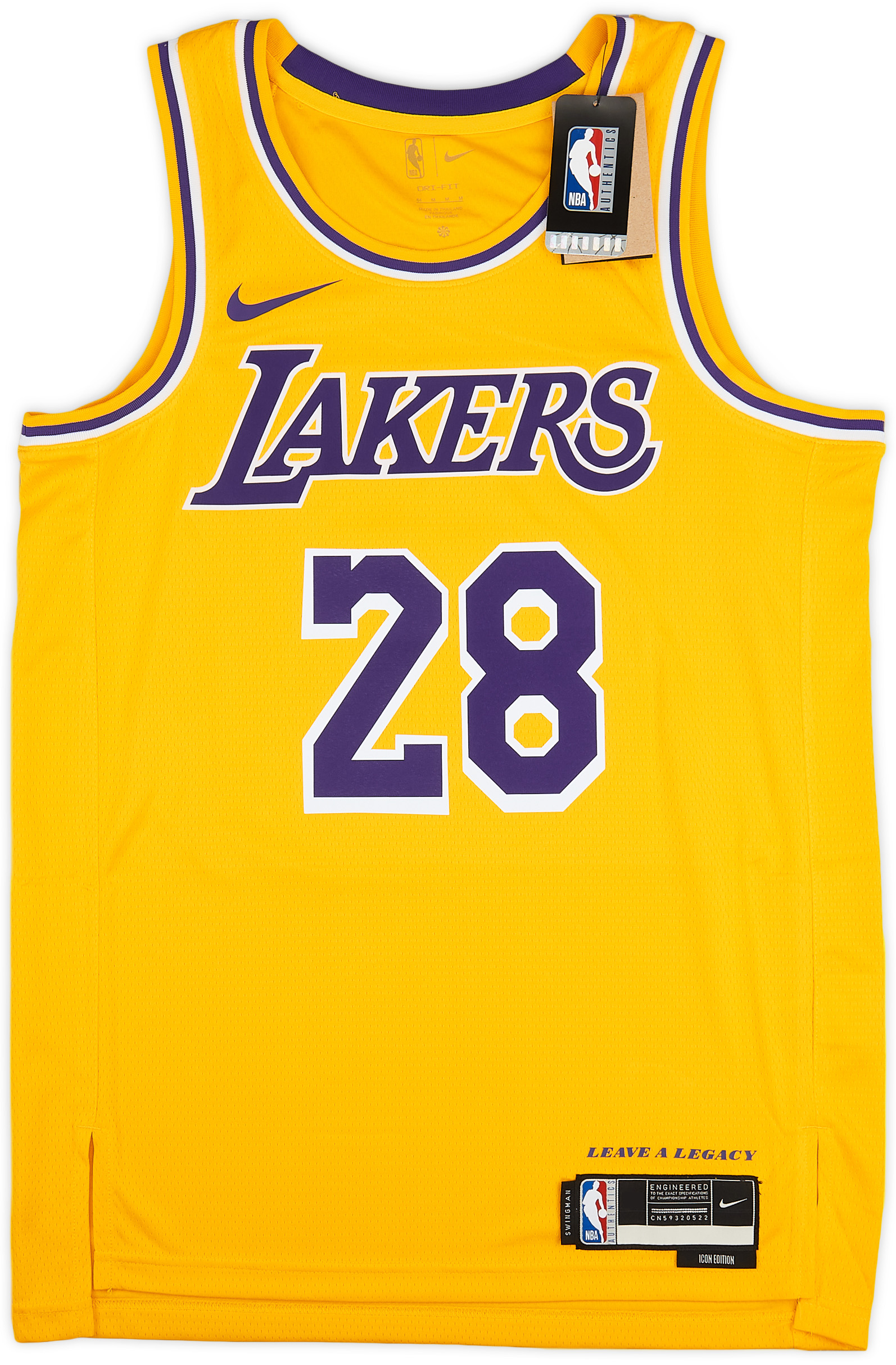 2023 LA Lakers Hachimura 28 Nike Swingman Away Jersey (M)
