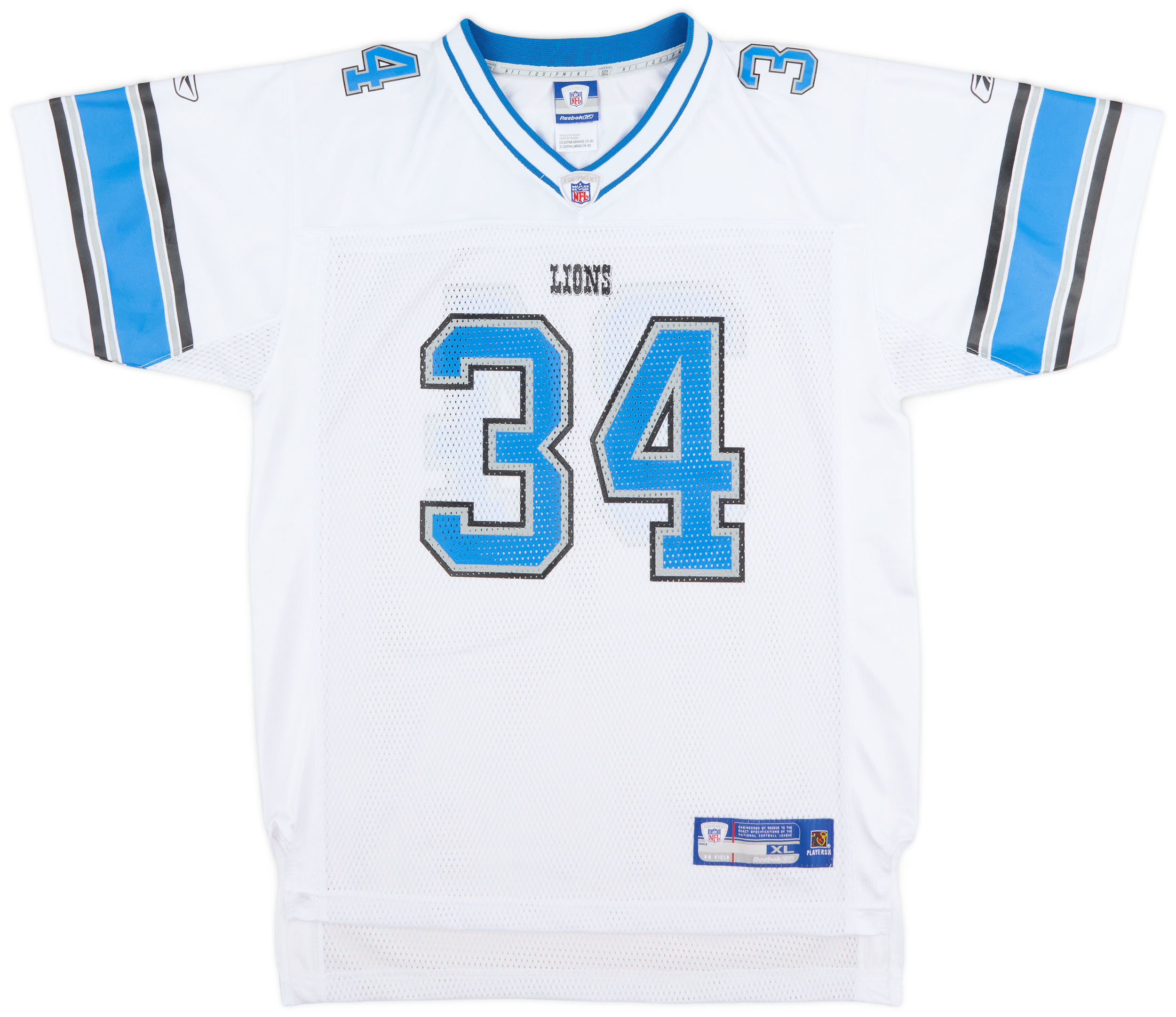 2005-06 Detroit Lions Jones #34 Reebok On Field Away Jersey (Excellent) XL.Kids