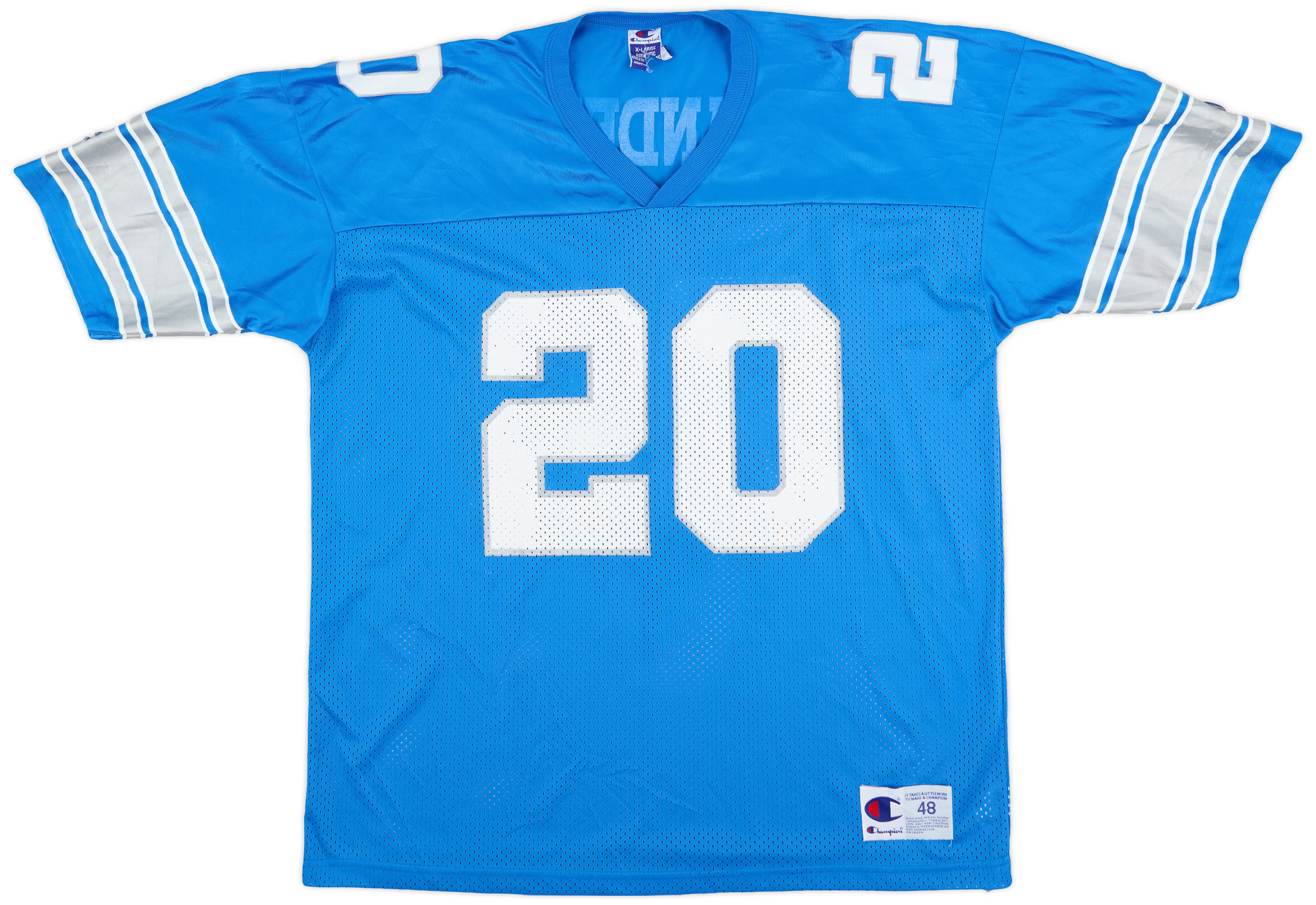 1998 Detroit Lions Sanders #20 Champion Home Jersey (Very Good) XL