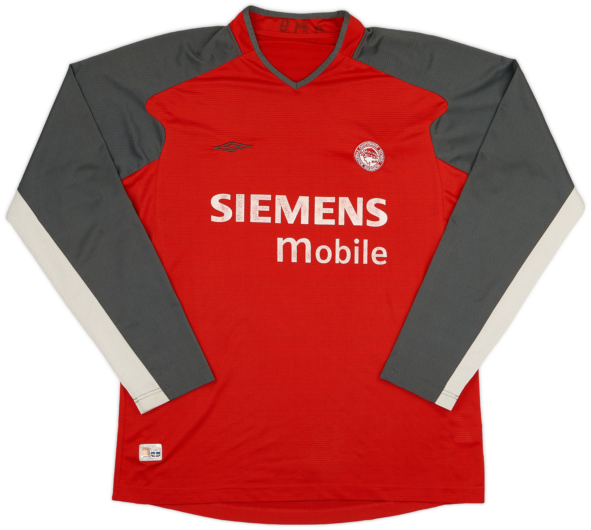 2003-04 Olympiakos Away L/S Shirt - 5/10 - (XL) 