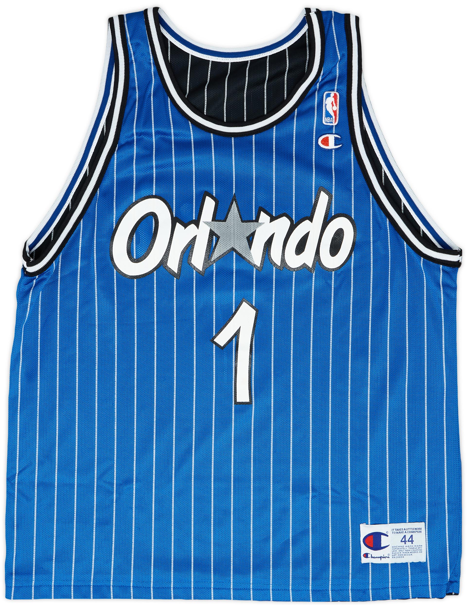 1995-98 Orlando Magic Hardaway #1 Champion Jersey (Reversible) L