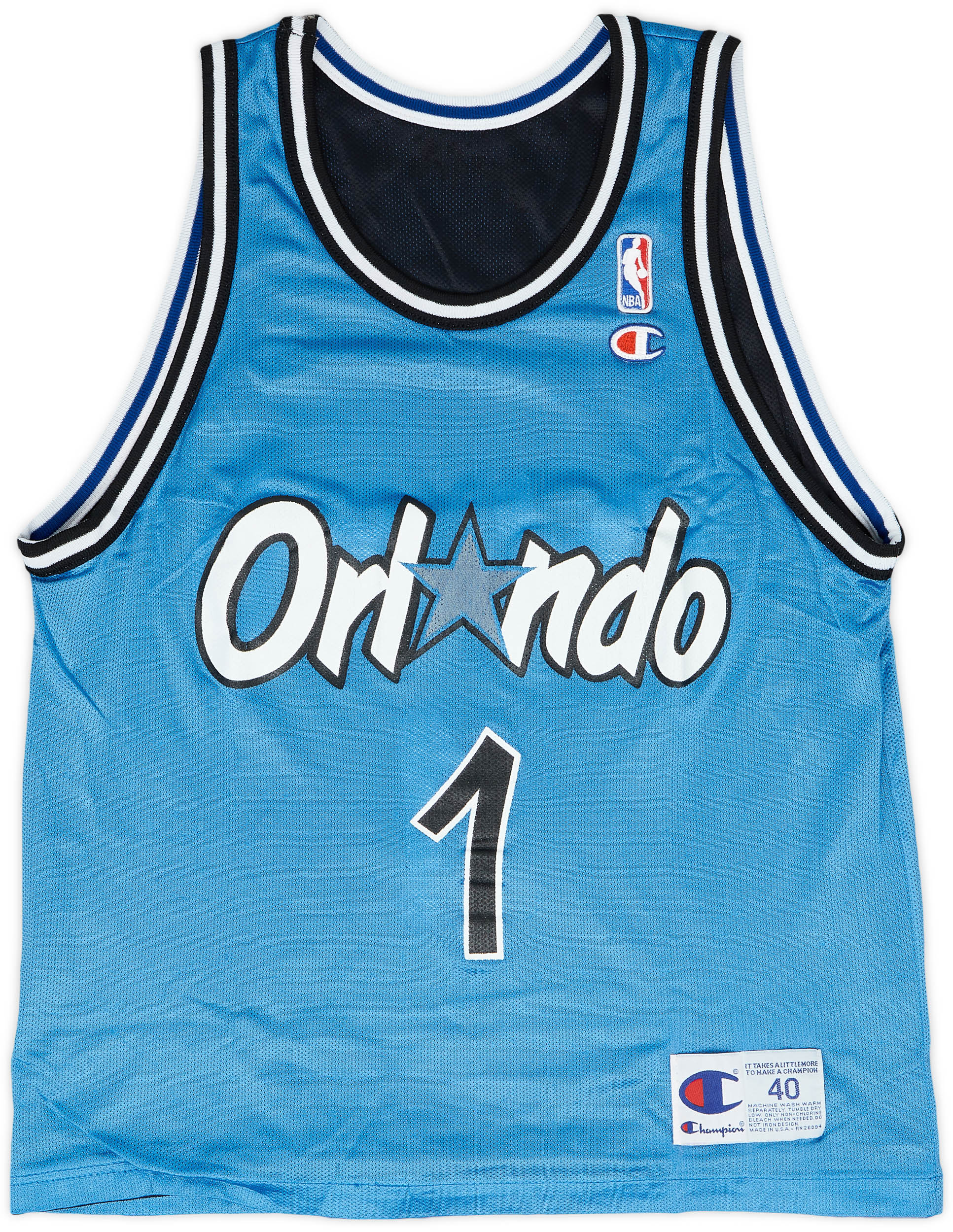 1995-98 Orlando Magic Hardaway #1 Champion Jersey (Reversible) M