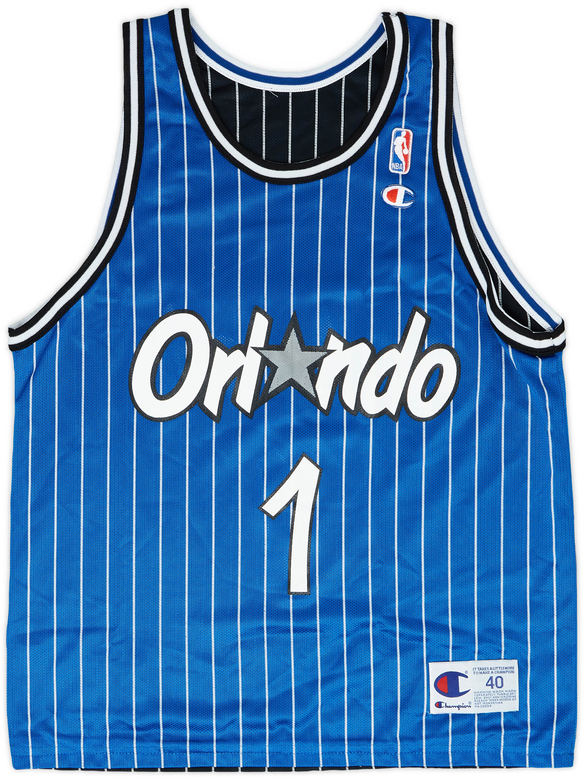 1995-98 Orlando Magic Hardaway #1 Champion Jersey (Reversible) M
