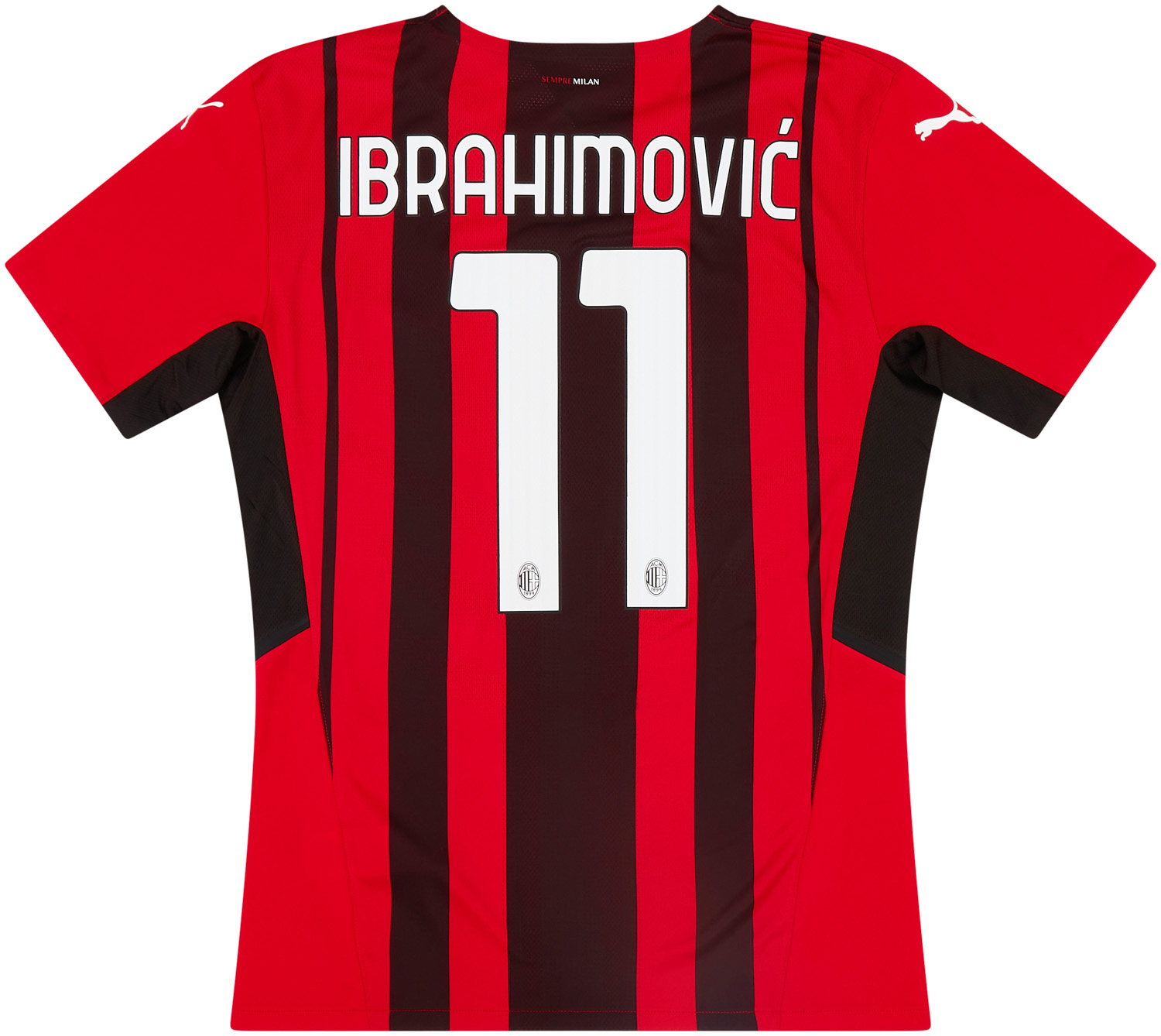 AC Milan Ibrahimovic 11 ユニフォーム 2010-11 AC Milan Home L/S Shirt Ibrahimovic #11 - 8/10 - (L)
