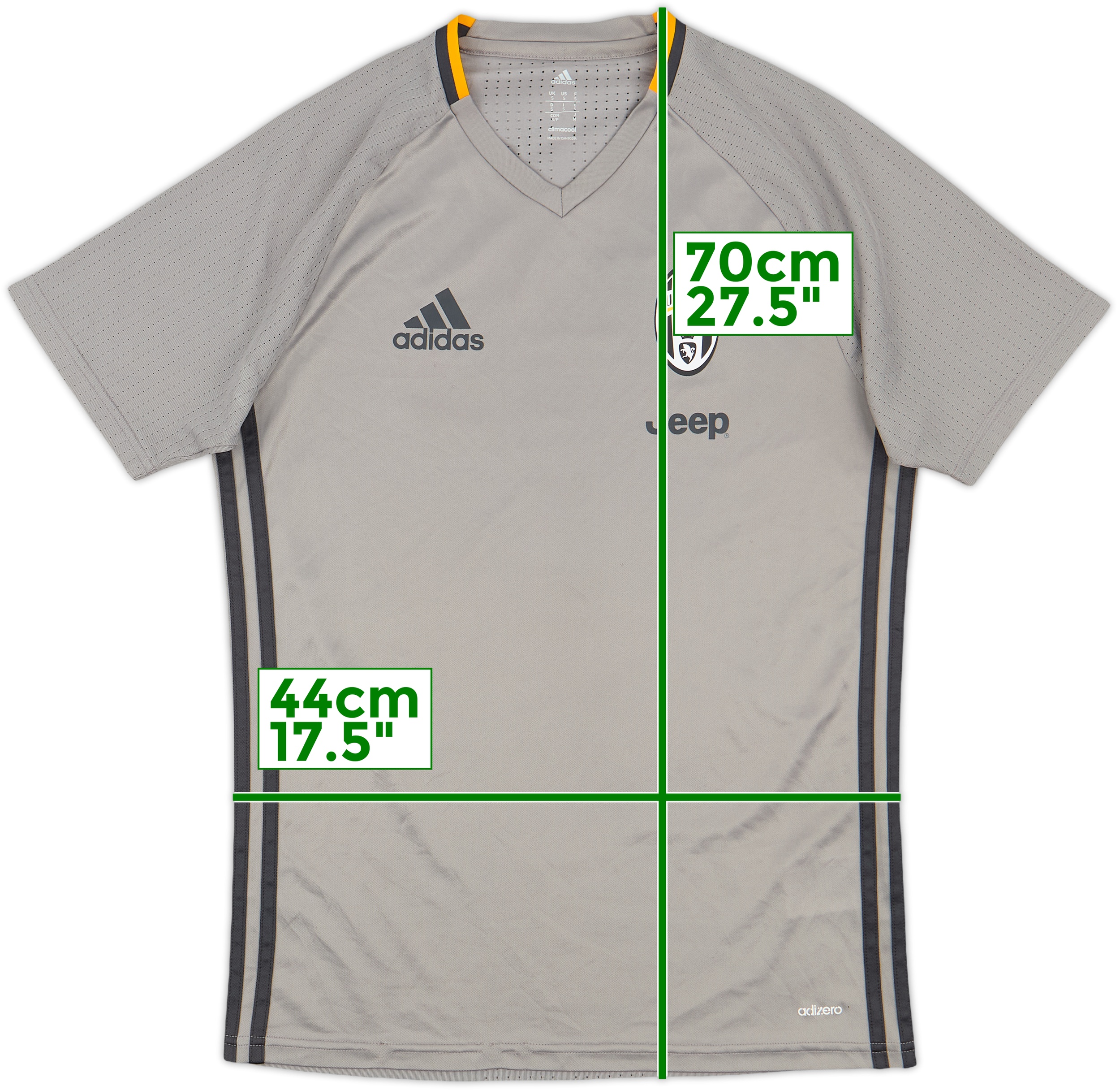 adidas Juventus Mサイズ グレー Tシャツ 2016-17 Juventus adizero Training Shirt - 8/10 - (S)