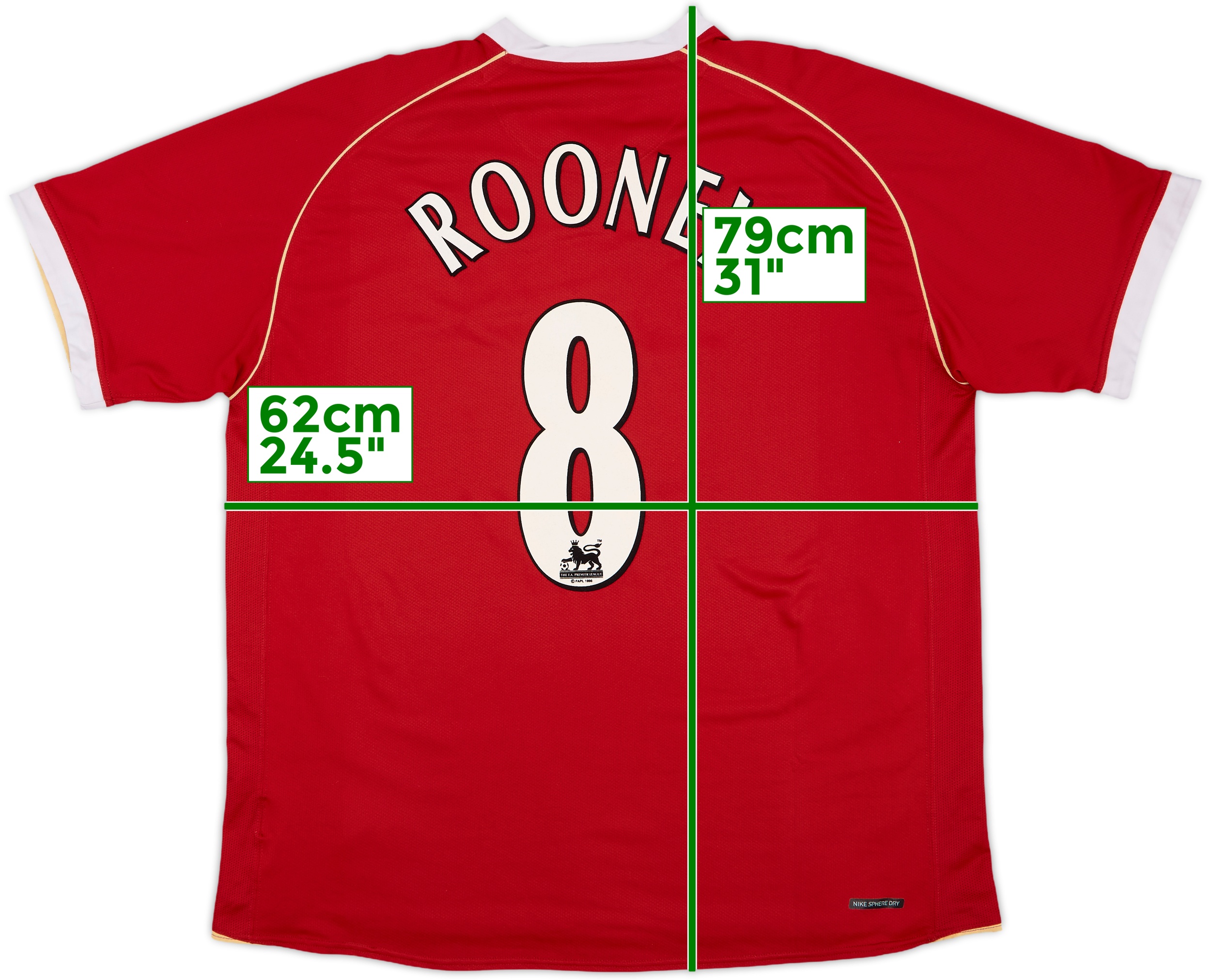 【Nike 正規品】マンチェスターユナイテッド 2006 ROONEY 8 M Manchester United 2004 - 2006 Home football Nike long sleeve