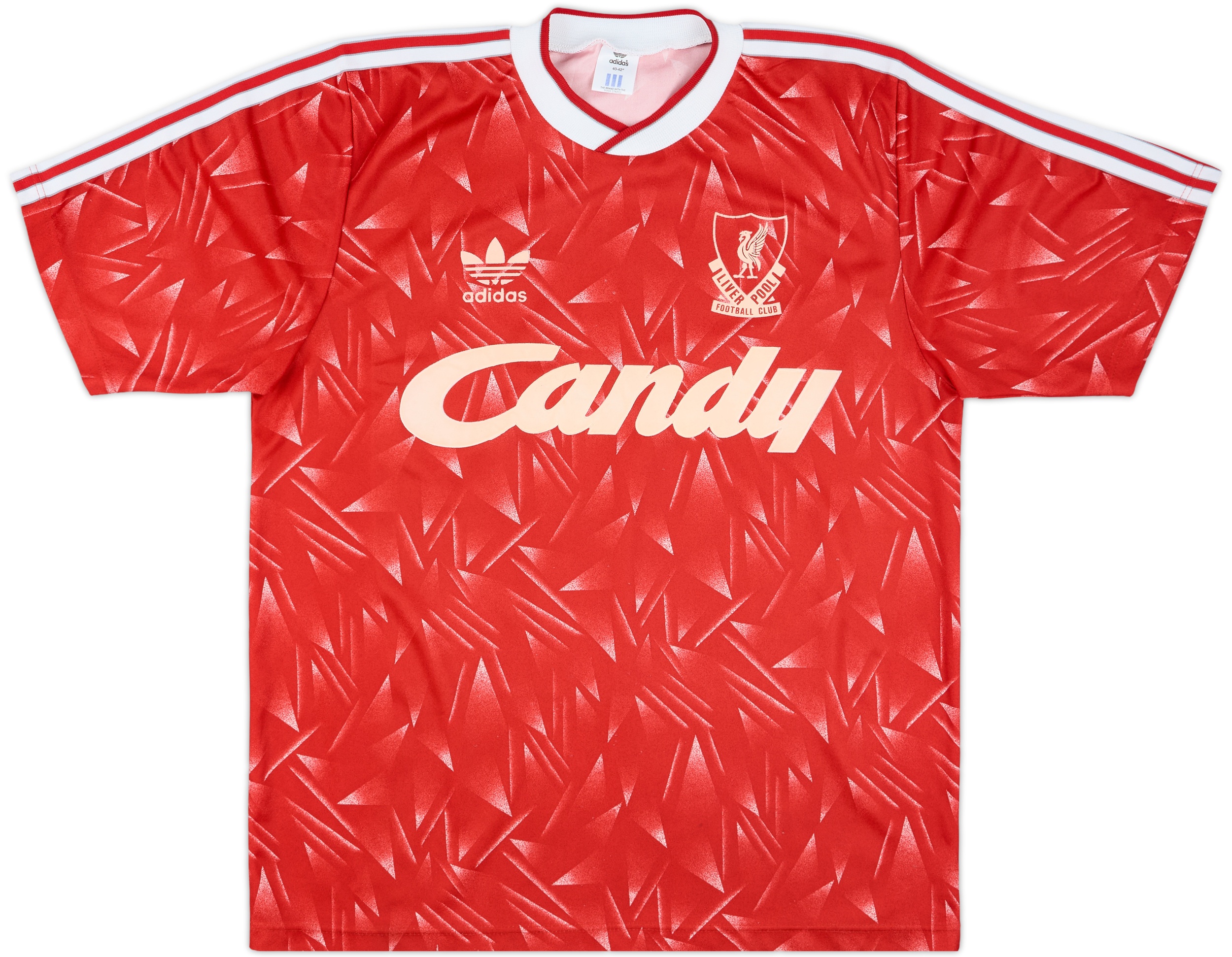 Liverpool Home Maillot de foot 1989 - 1991. Sponsored by Candy