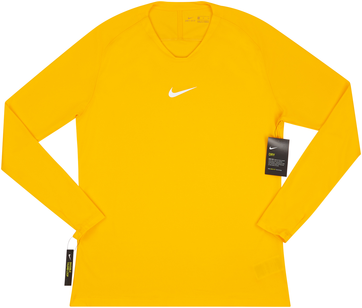 Nike yellow cheap base layer