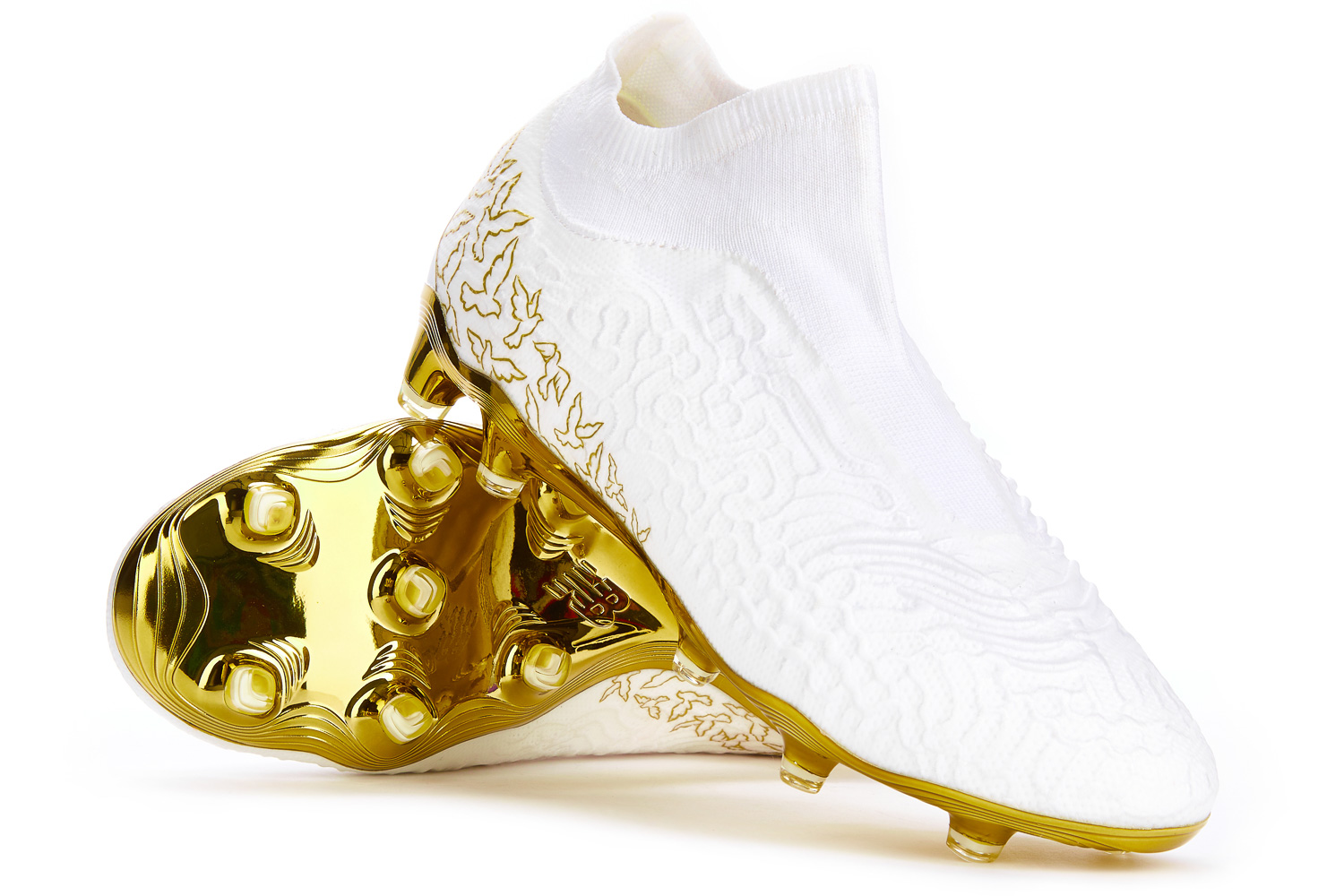 Gold laceless sale football boots