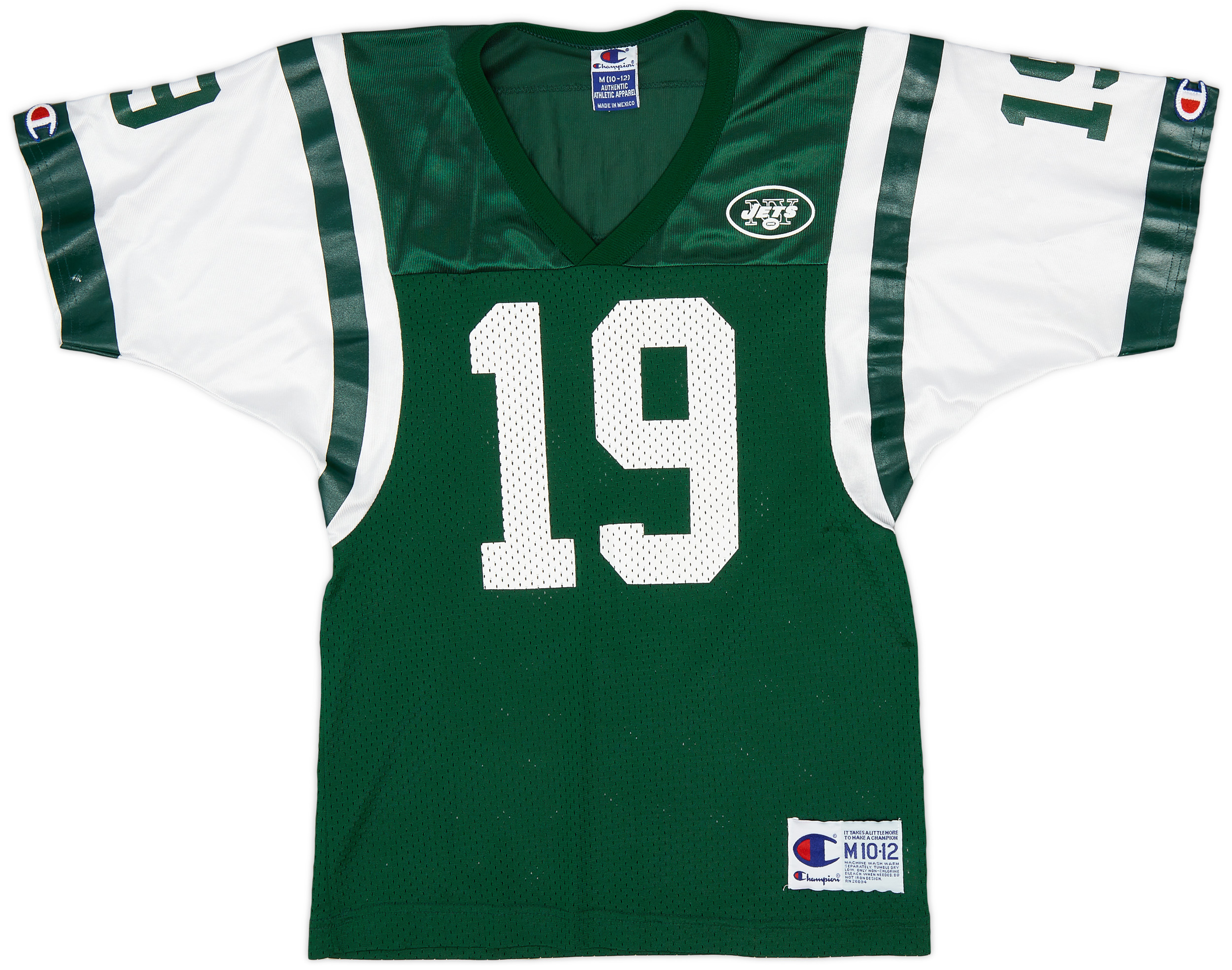 1998-99 New York Jets K. Johnson #19 Champion Home Jersey (Excellent) M.Kids