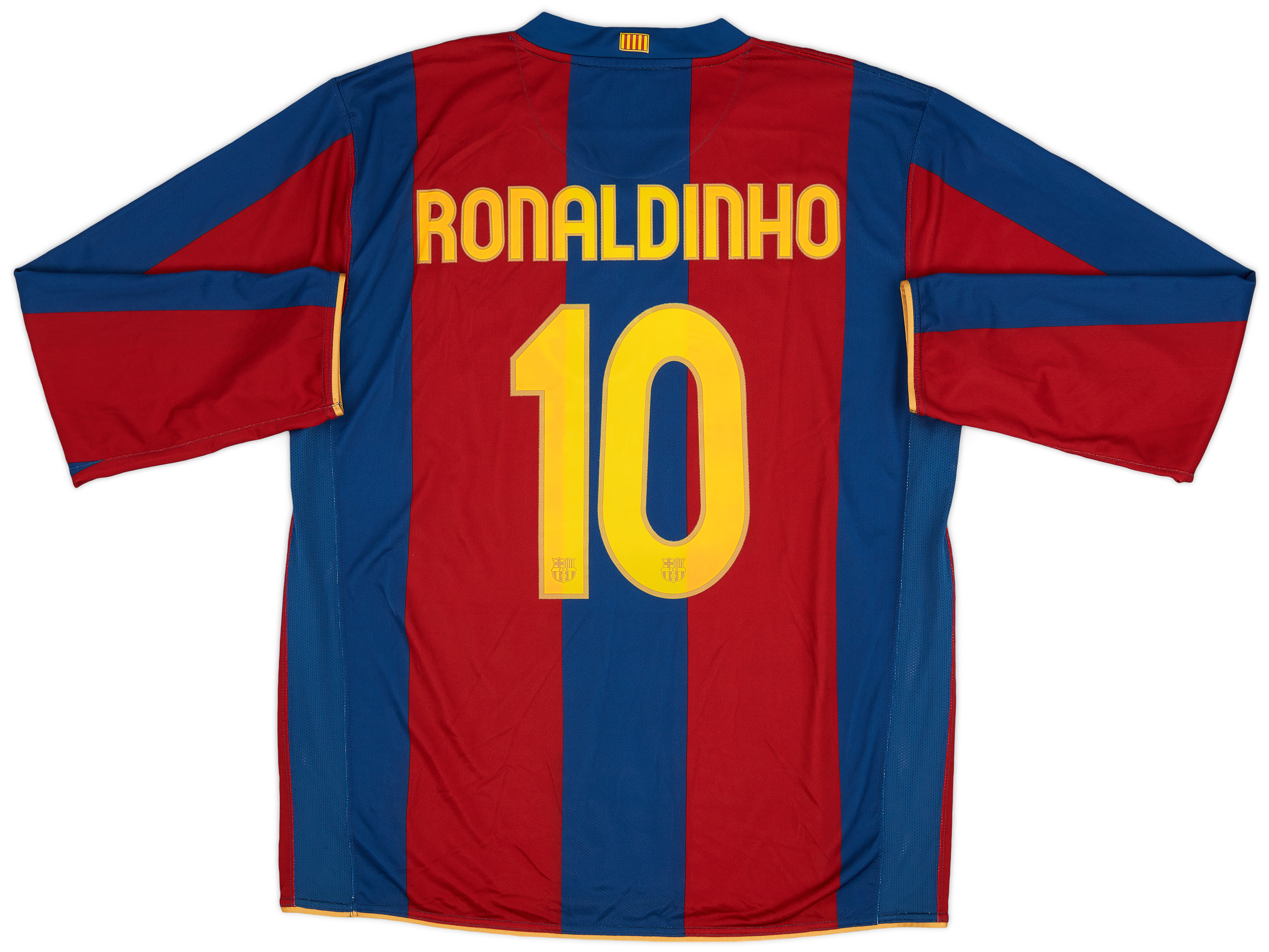 200708 Barcelona Player Issue Home L/S Shirt Ronaldinho 10