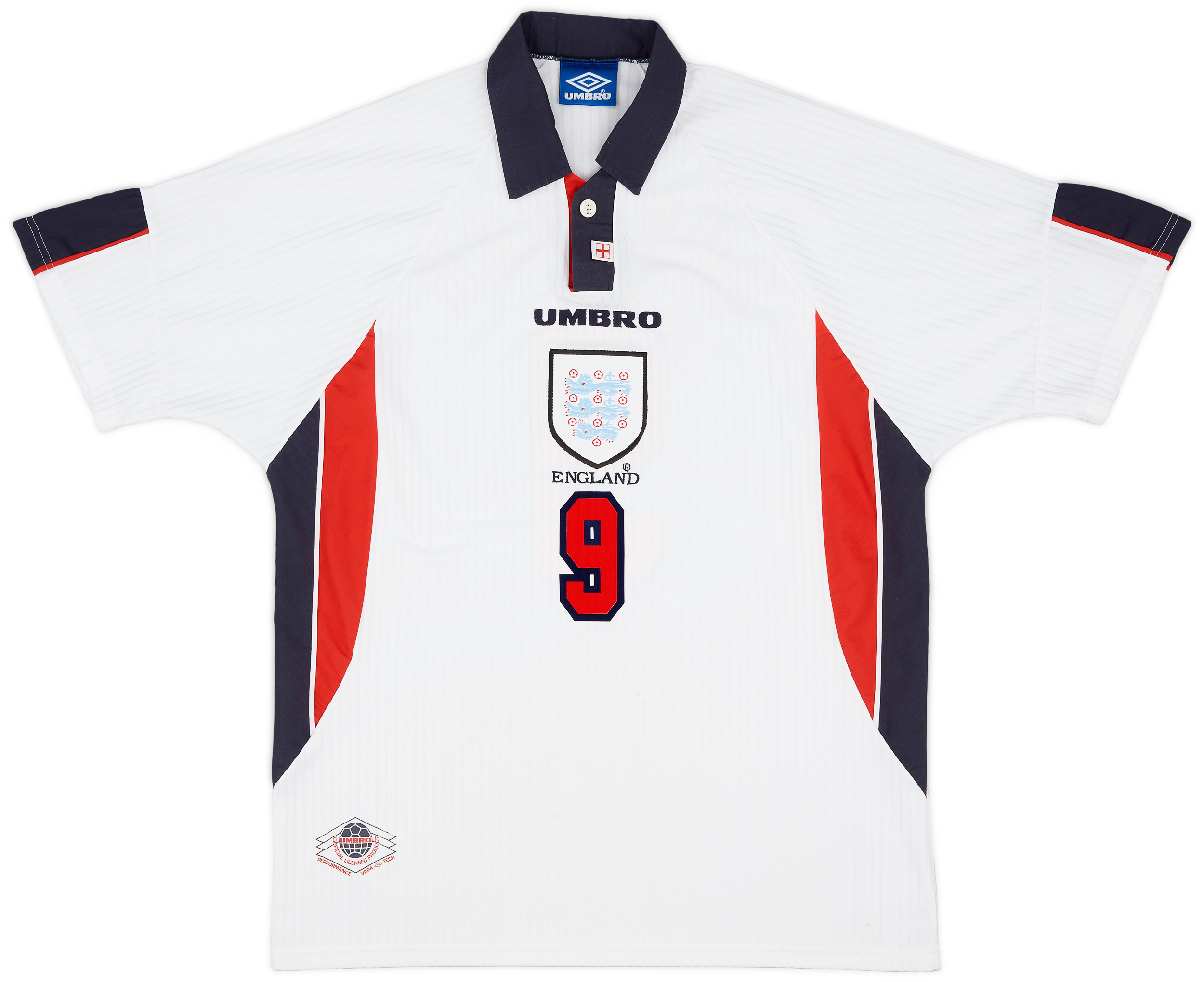 1997-99 England Home Shirt Shearer #9 - 6/10 - (XL)