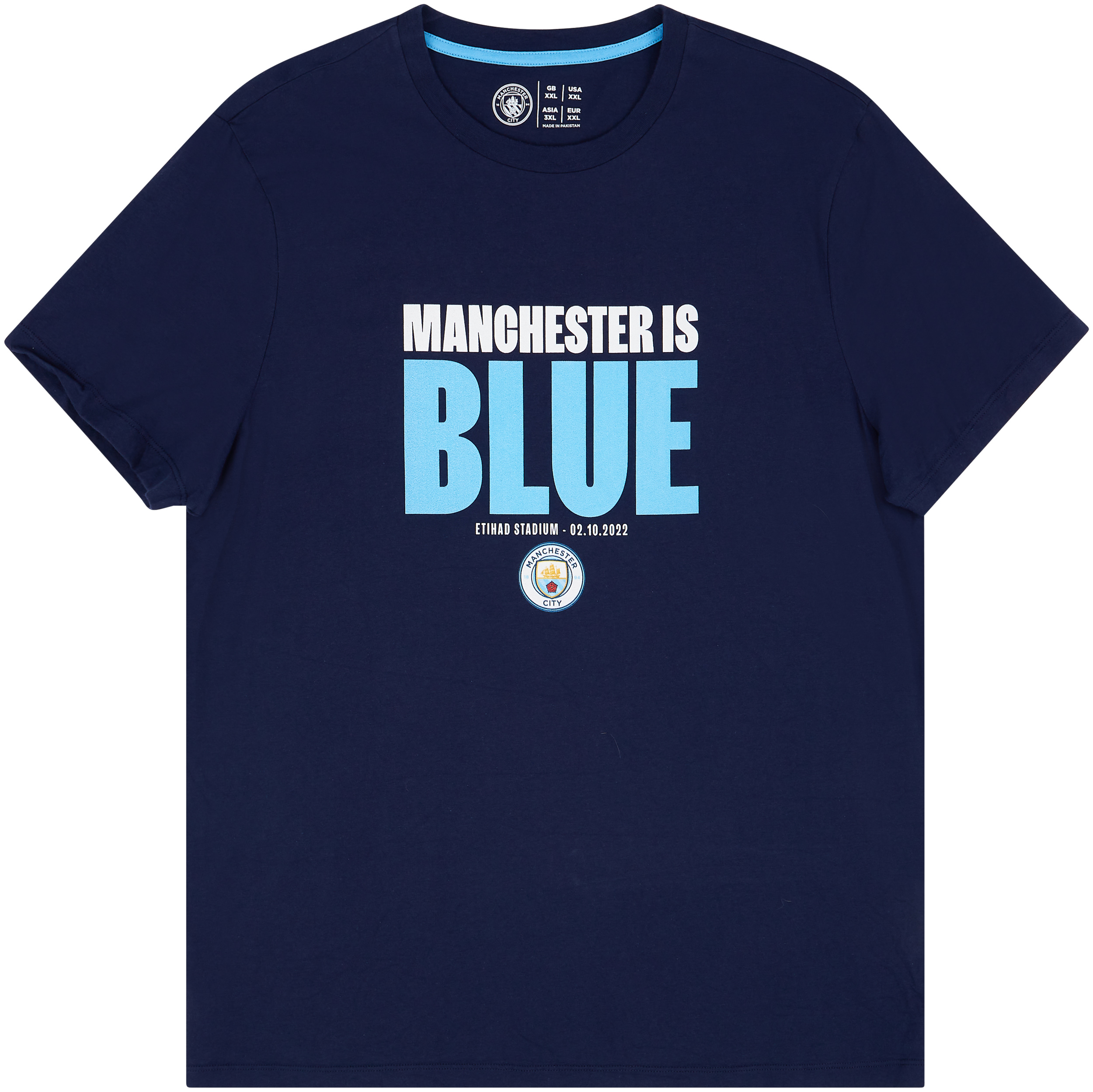 2022 Manchester City 'Manchester Is Blue' Graphic Tee Excellent 8/10