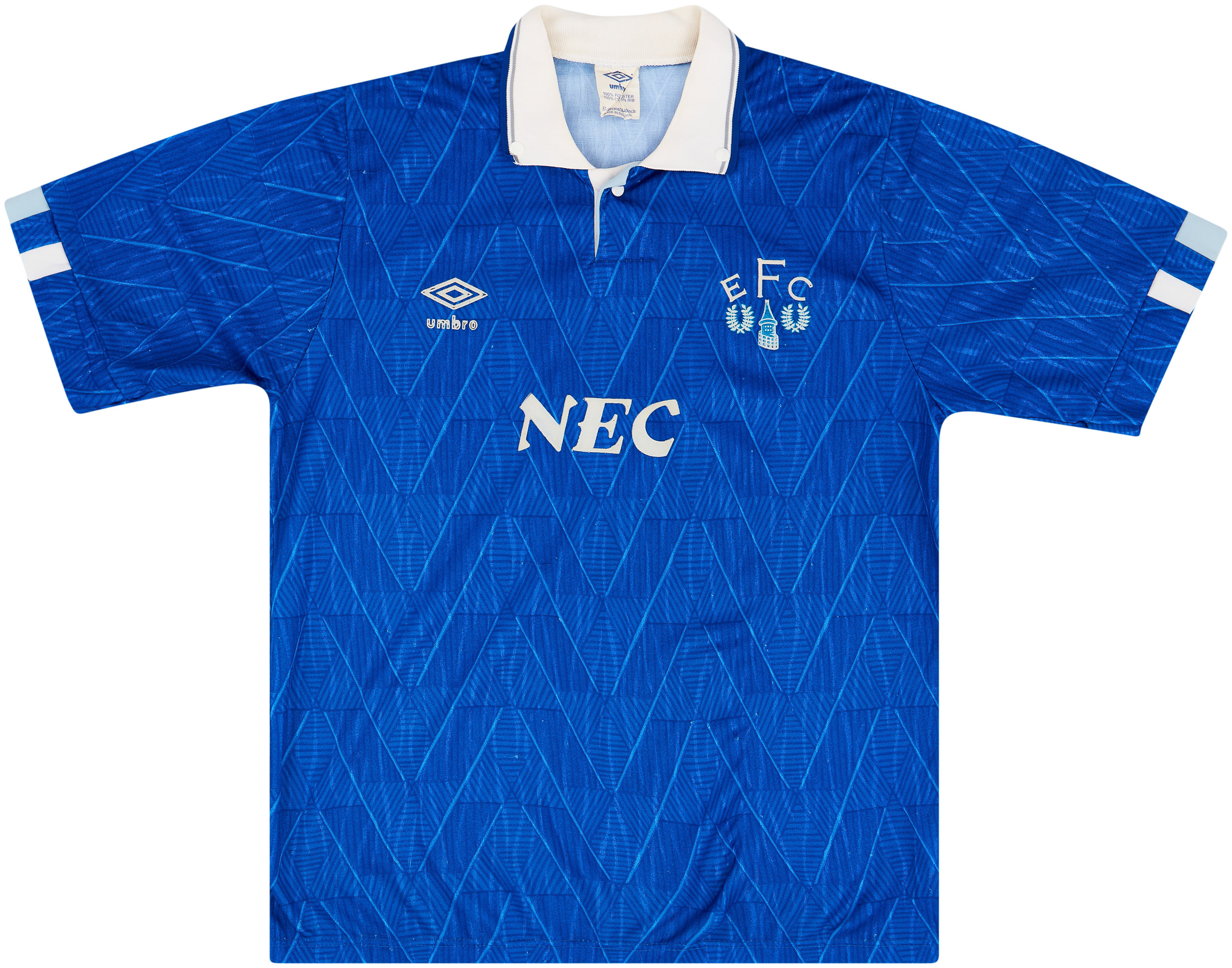 Maillot Everton Vintage 1991-1993 Domicile – Umbro NEC, Bleu, Taille S, état Très Propre