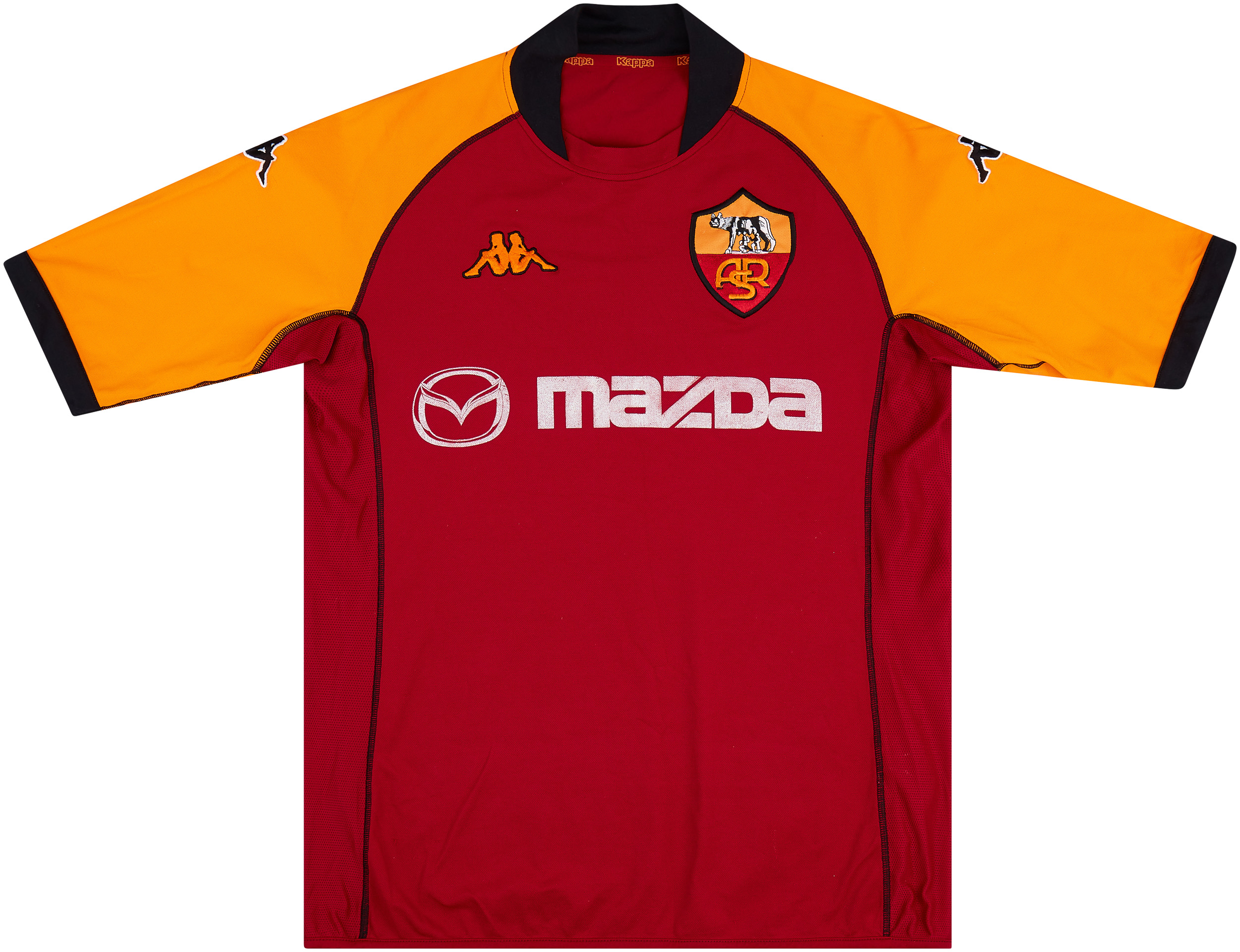 Maillot Vintage AS Roma Kappa 2002/2003 - Domicile UCL Manches Longues - Taille L - Rare - Occasion Excellent État