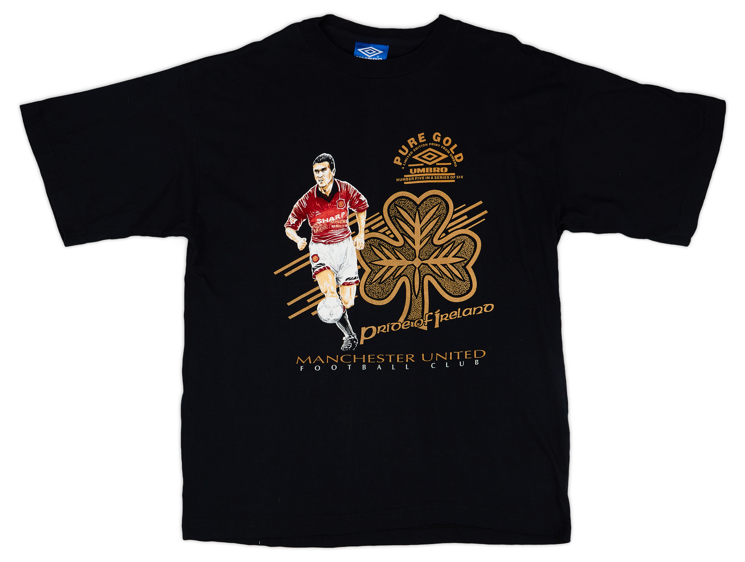 1994-96 Manchester United Umbro Graphic Tee Keane #16 - Excellent  