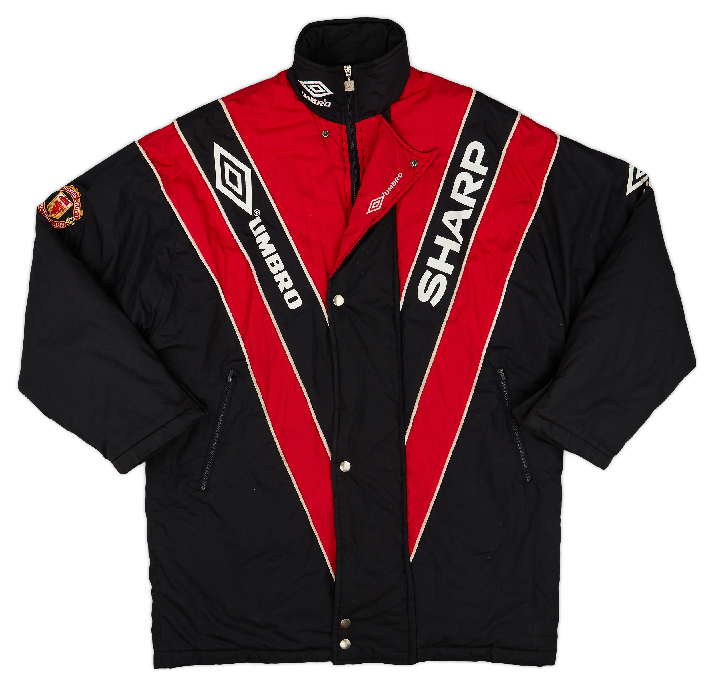 Veste D'entraînement Vintage Manchester United Umbro 1992-93 - Taille 30 - Blanc - Haut De Survêtement