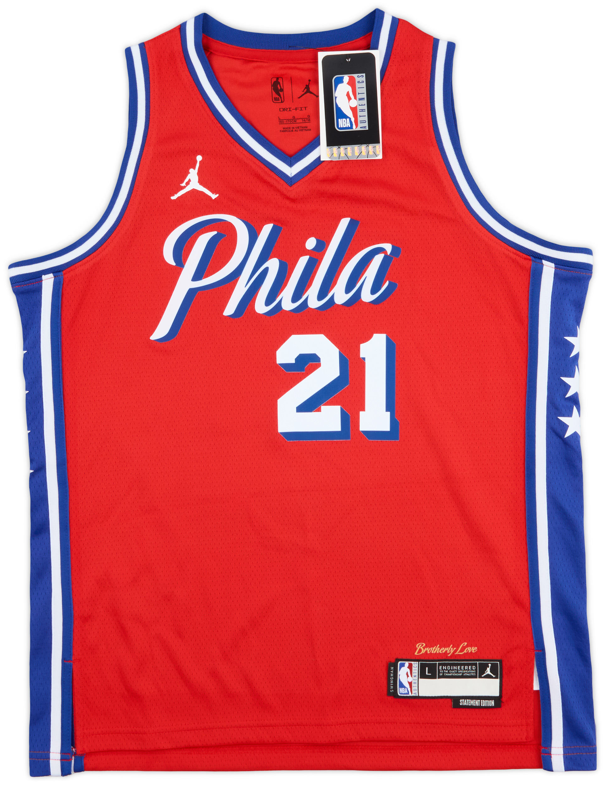 2020-24 Philadelphia 76ers Embiid #21 Jordan Swingman Alternate Jersey (L.Kids)