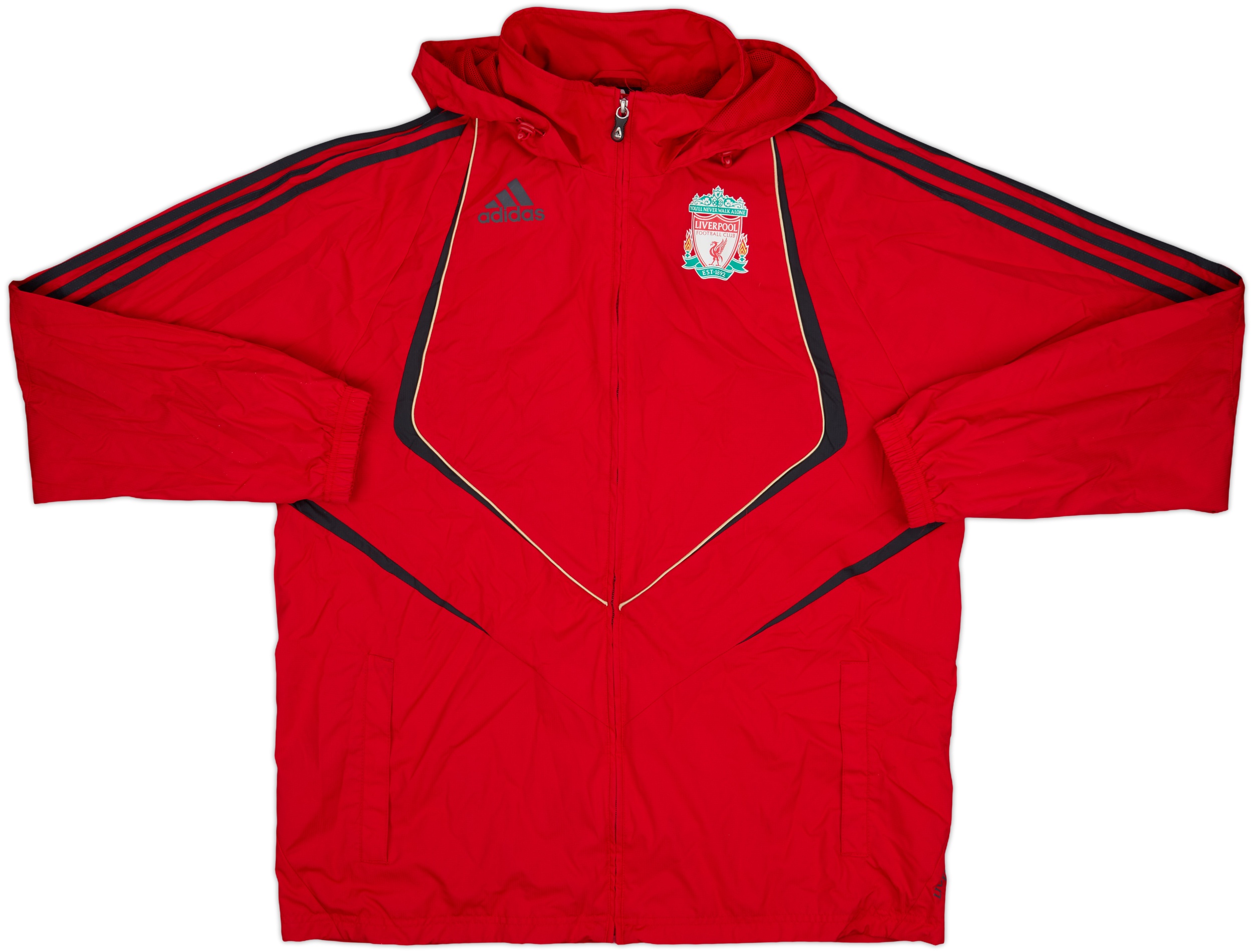 2009-10 Liverpool adidas Hooded Rain Jacket - 9/10 - (M/L)