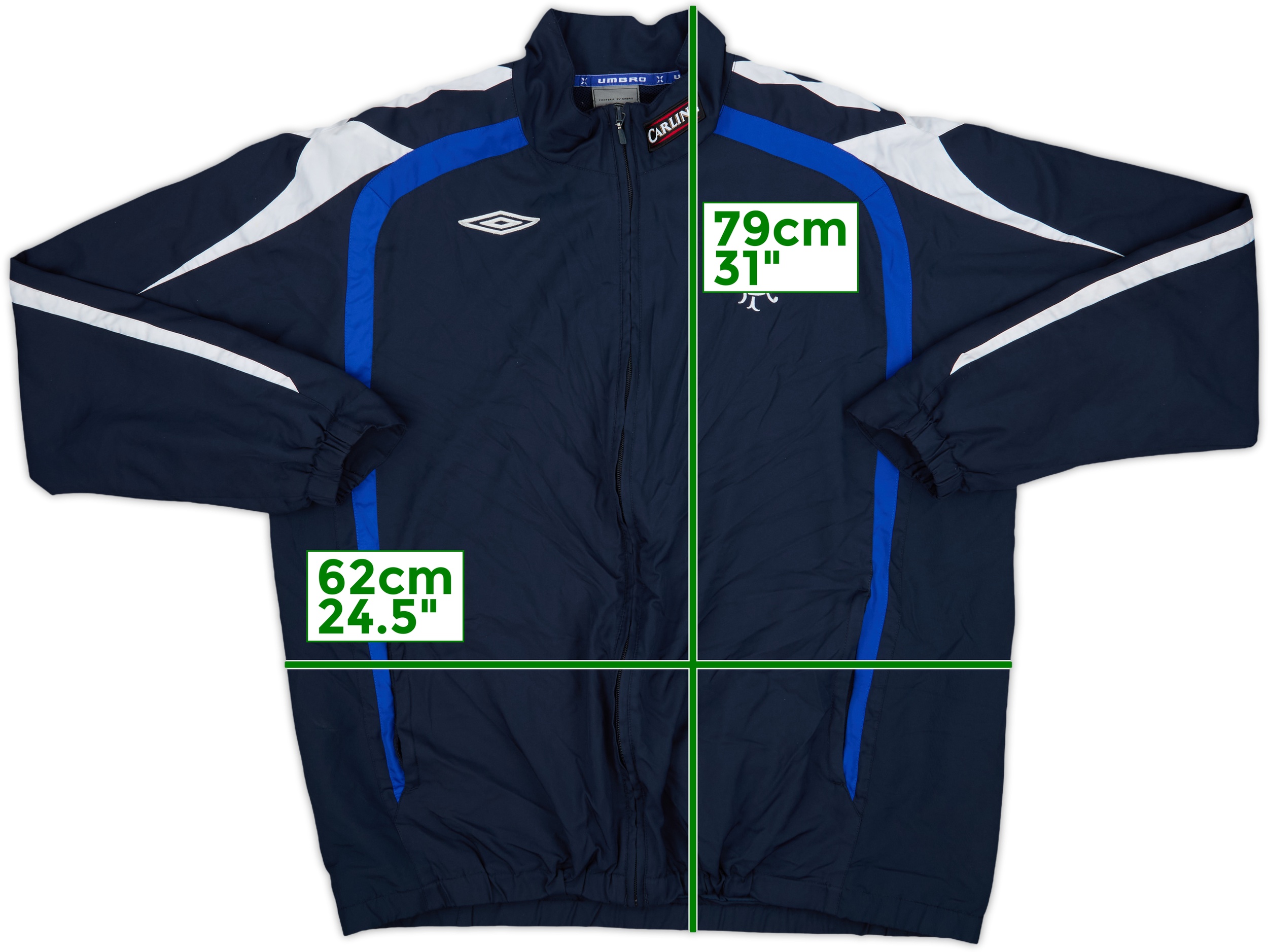 Umbro Men's Full Zip Retro Wind Jacket, Teal/Navy XS at