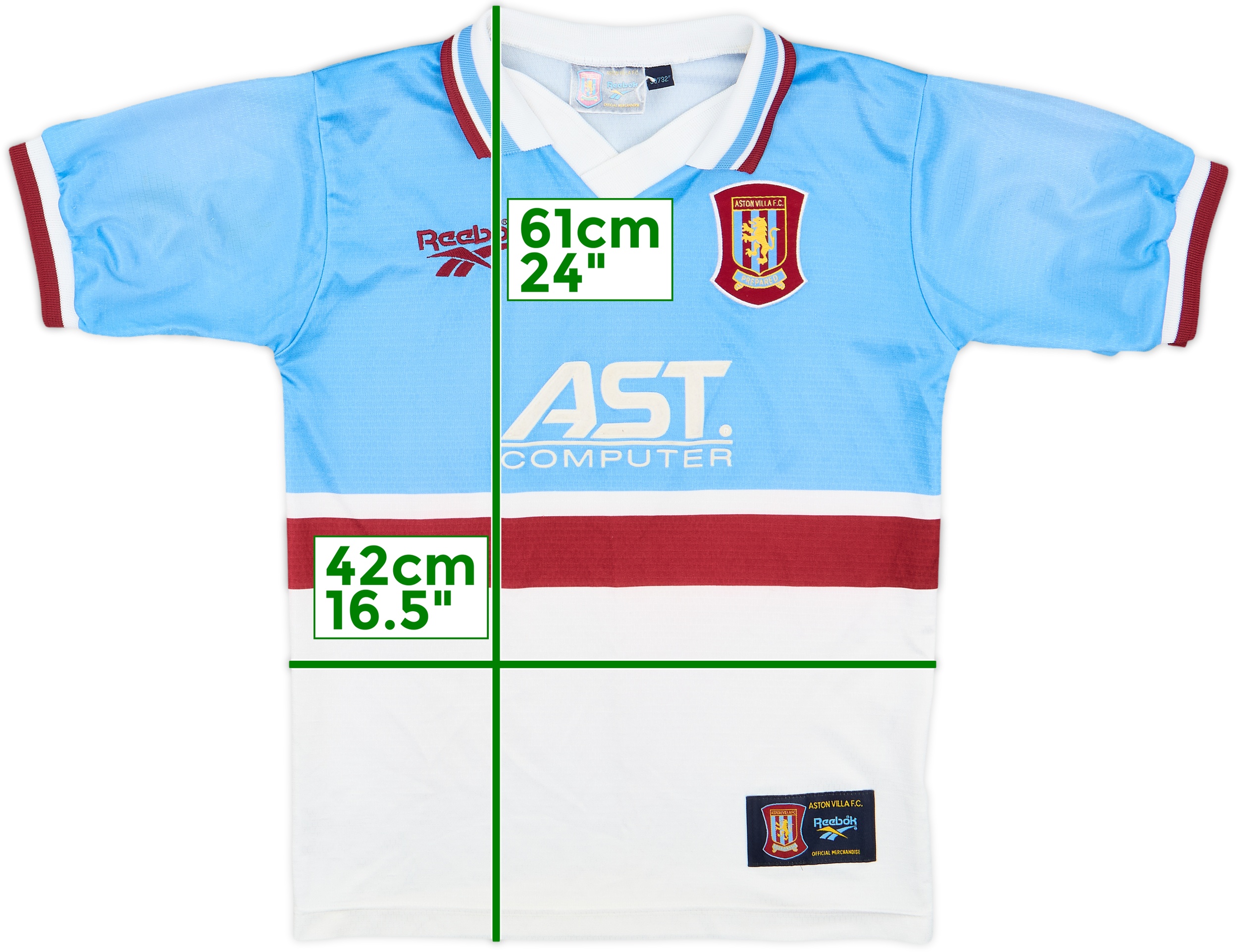 Reebok Aston Villa シャツ ASTON VILLA 1997 1998 HOME FOOTBALL SHIRT SOCCER JERSEY