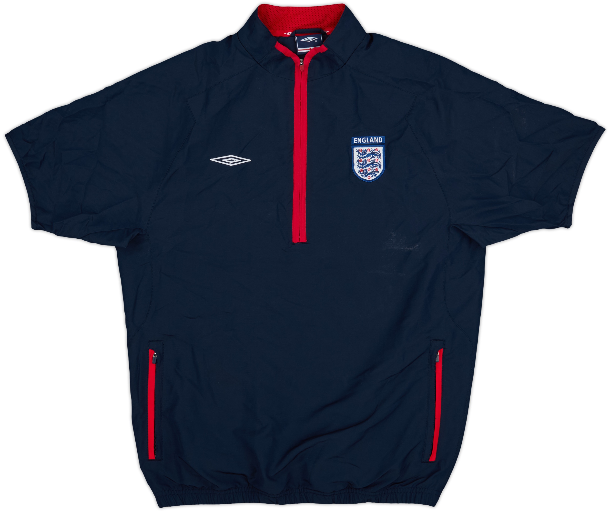 2006-08 England Umbro 1/4 Zip S/S Drill Top - 7/10 - (S)