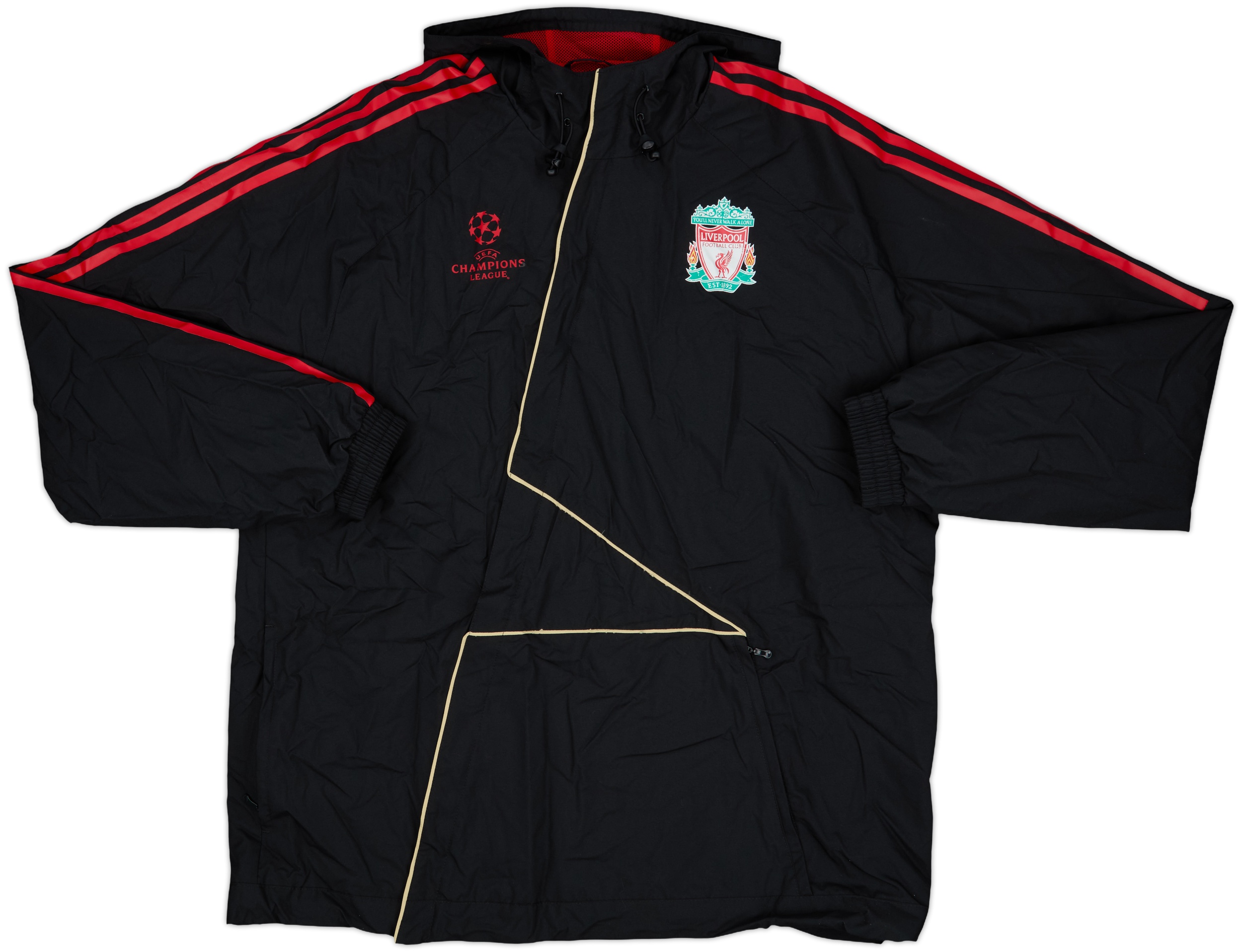 ウェア Liverpool adidas HARFJIP naylon jacket 2006-07 Liverpool adidas Hooded Rain Jacket - 10/10 - (M)