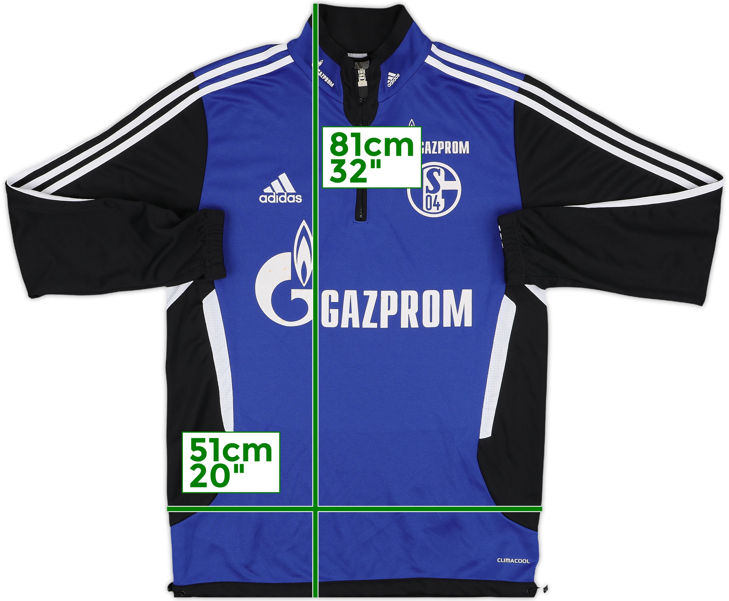 2012-13 Schalke adidas 1/4 Zip Drill Top - 7/10 - (M/L)