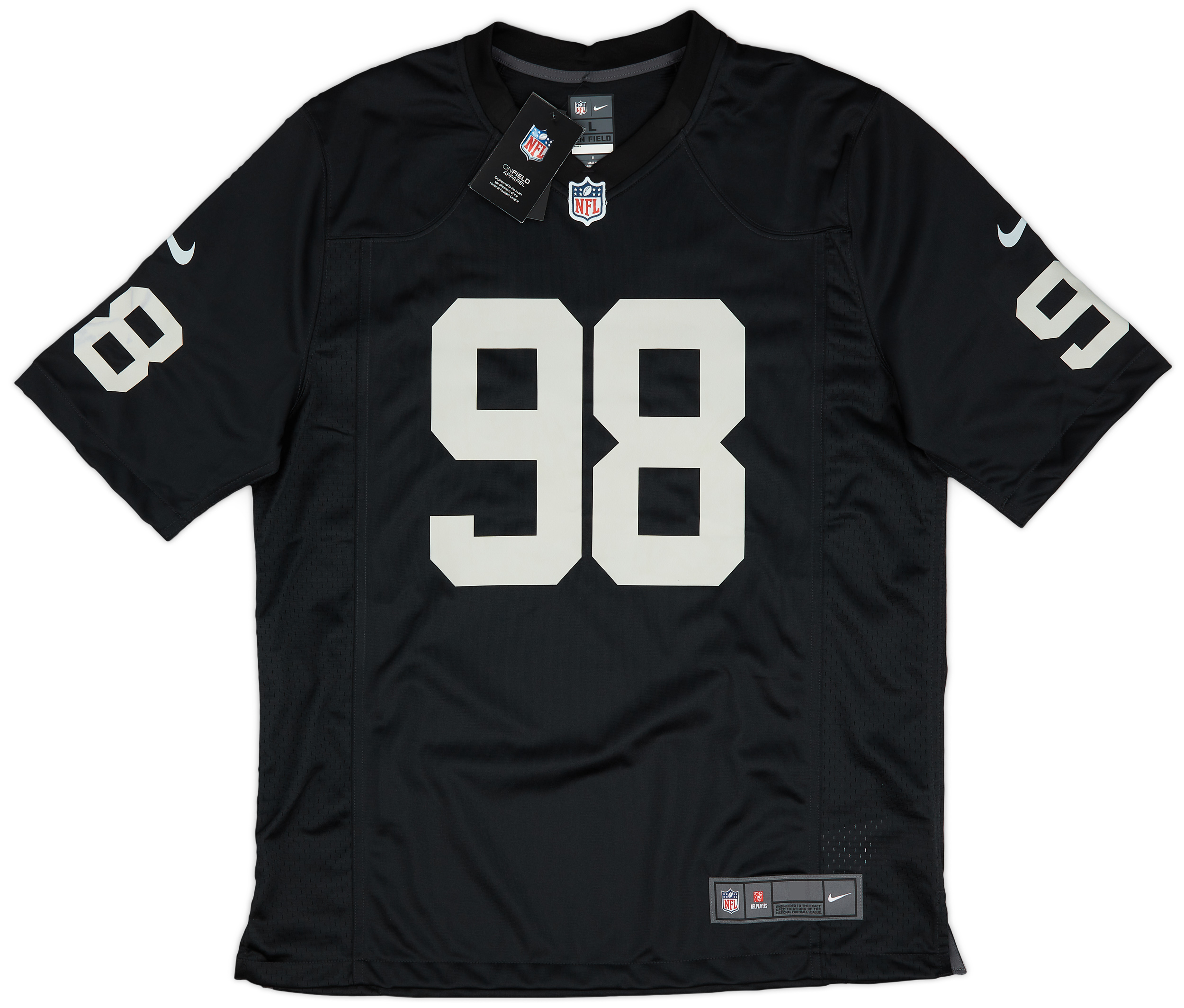 RAIDERS CROSBY 98 NFLウニフォーム XL Maxx Crosby #98 Raiders Stitched Home Black F.U.S.E Jersey w