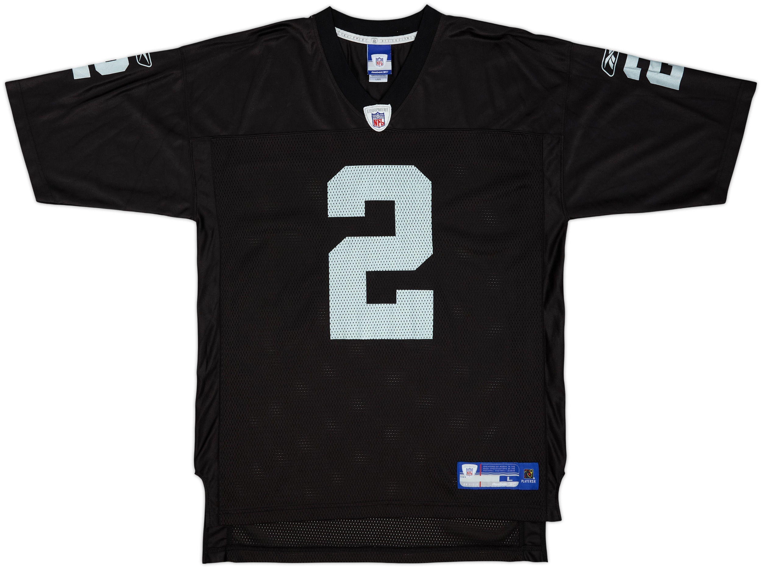 2007 Oakland Raiders Russell #2 Reebok On Field Home Jersey - 9/10