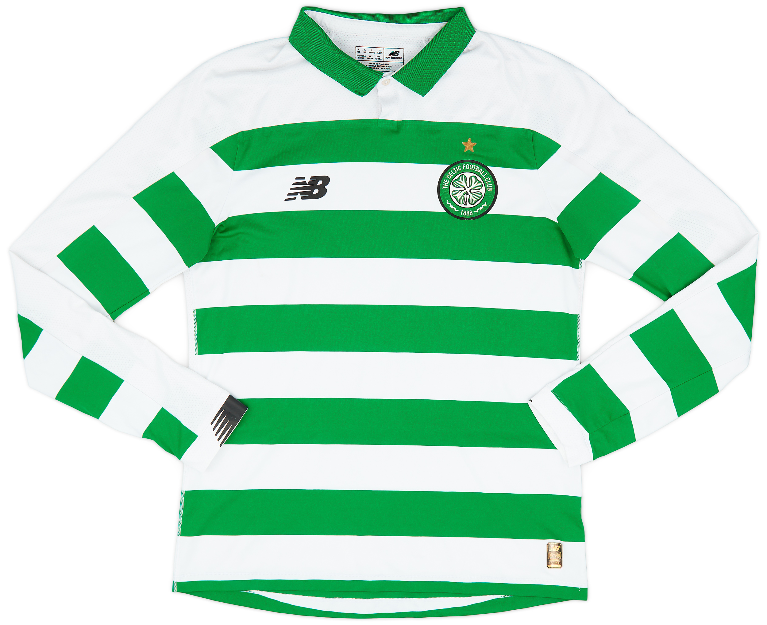 2019-20 Celtic Player Issue Home L/S Shirt - 8/10 - (L)
