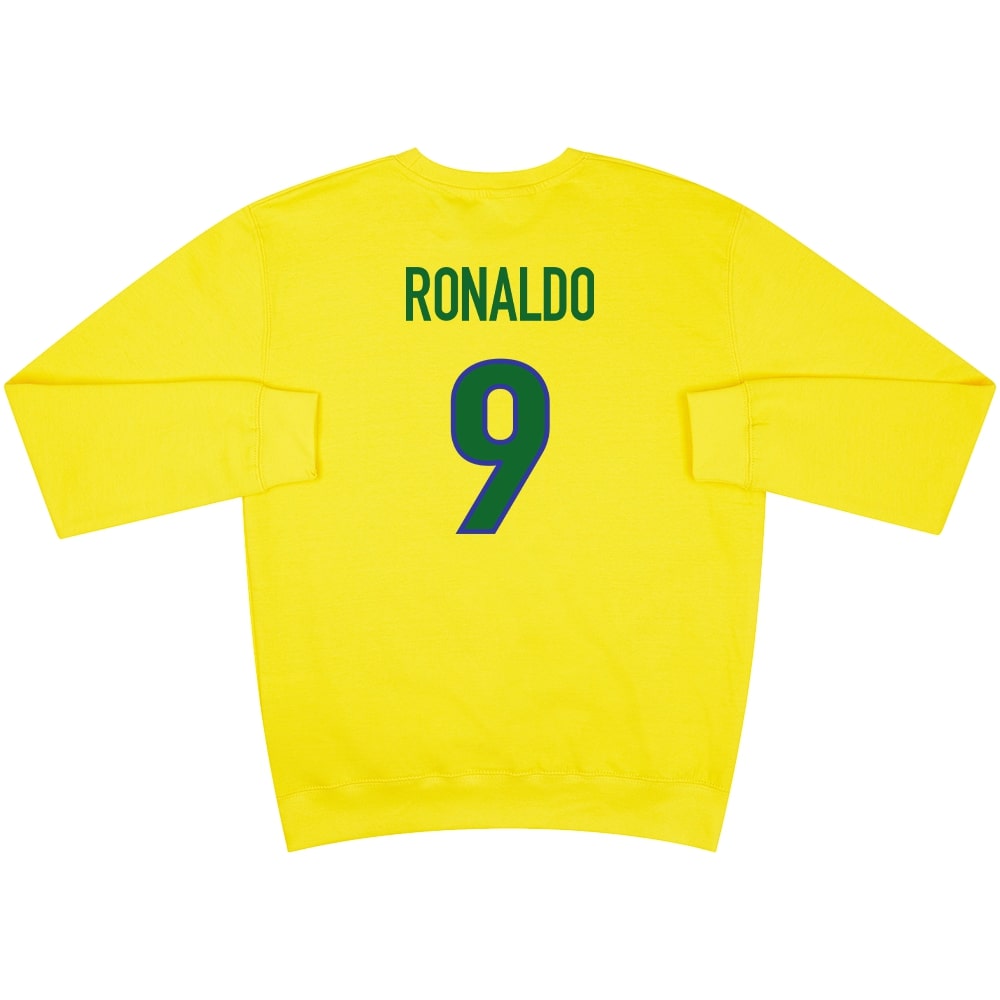 Ronaldo 9 1998 Brazil Yellow Graphic Sweat Top