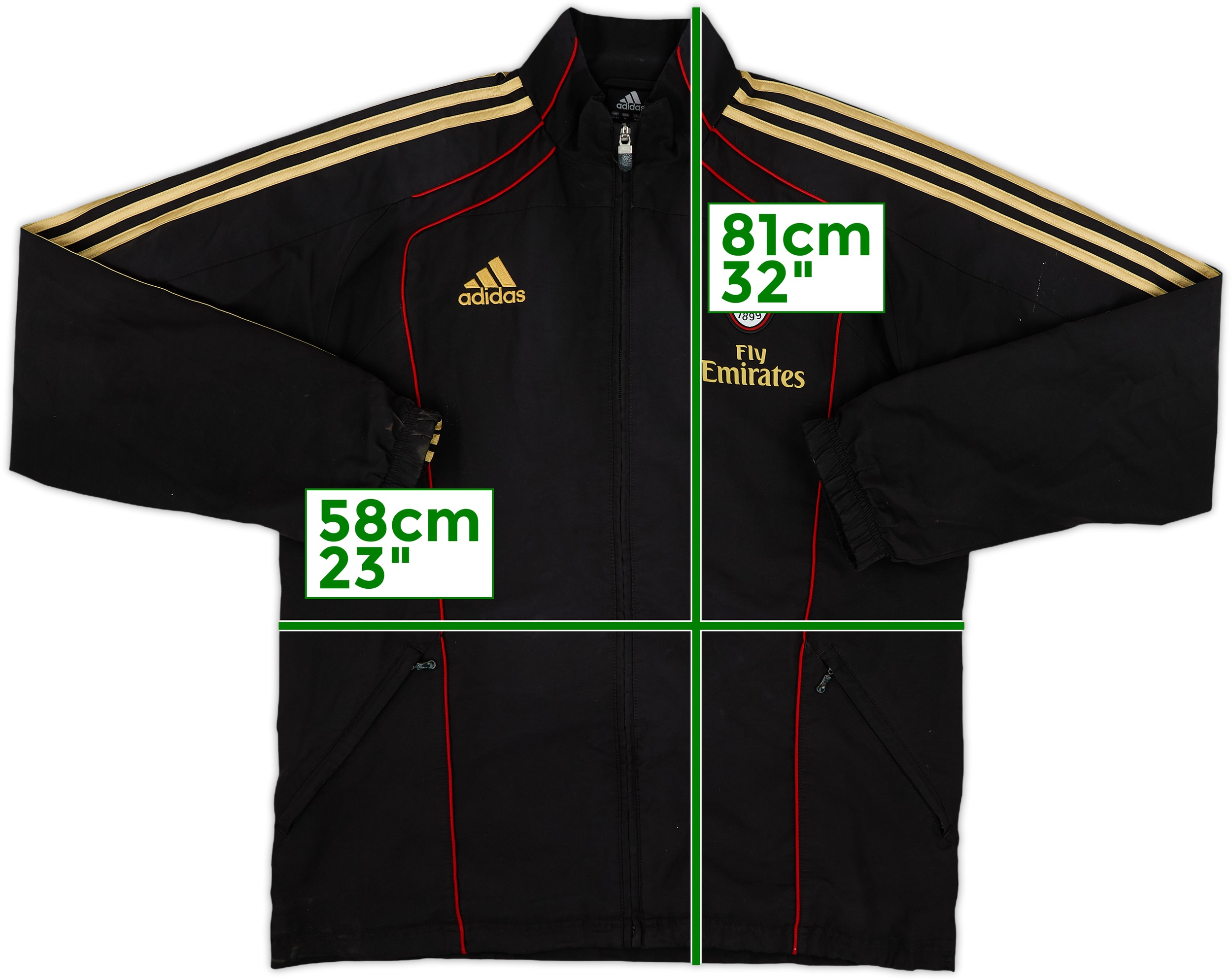 ウェア AC Milan 2006/07 Champion Adidas Jacket 2010-11 AC Milan adidas Track Jacket - 8/10 - (M)