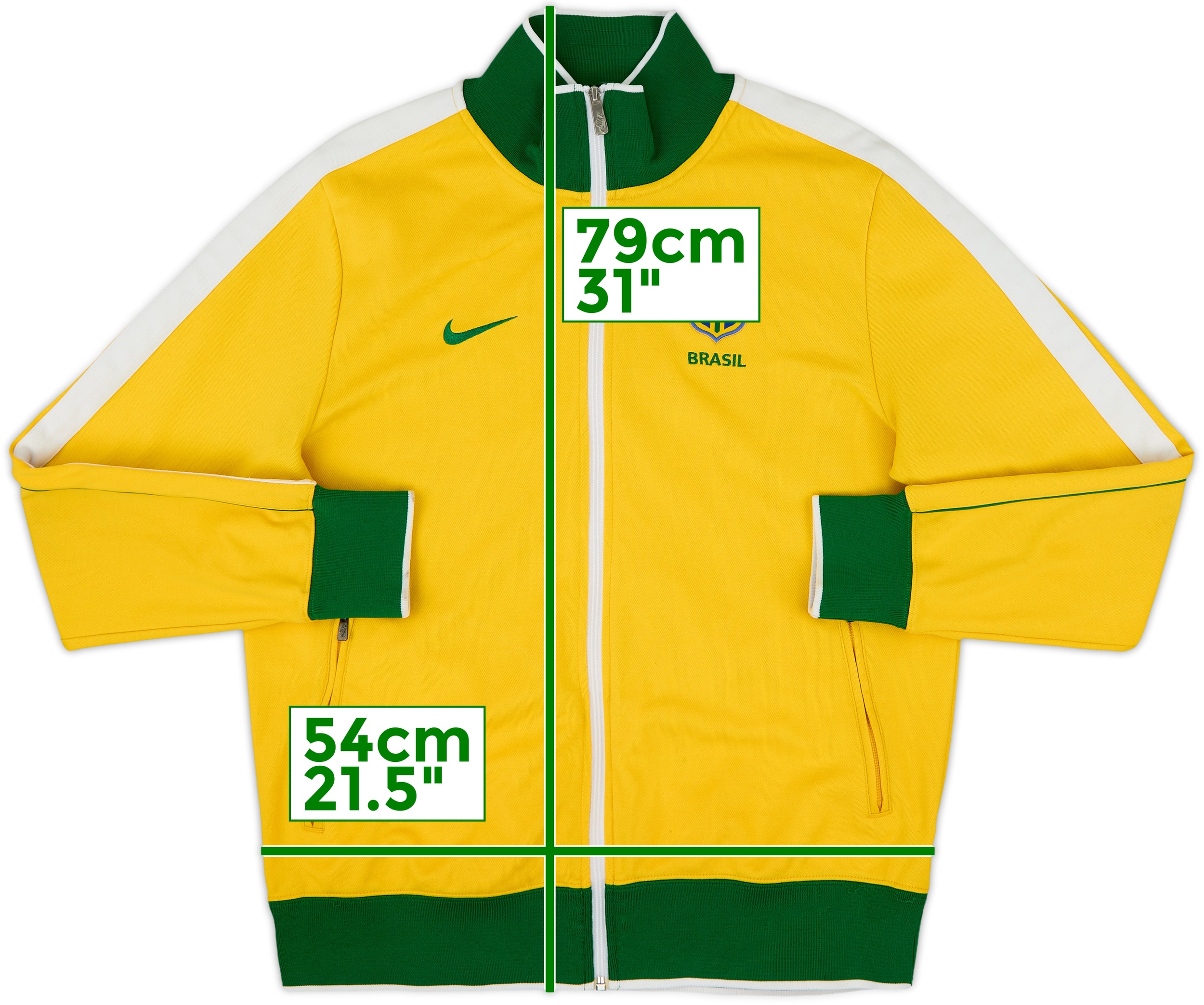 2008-10 '98' Brazil Nike Hooded Track Jacket - 8/10 - (XL)