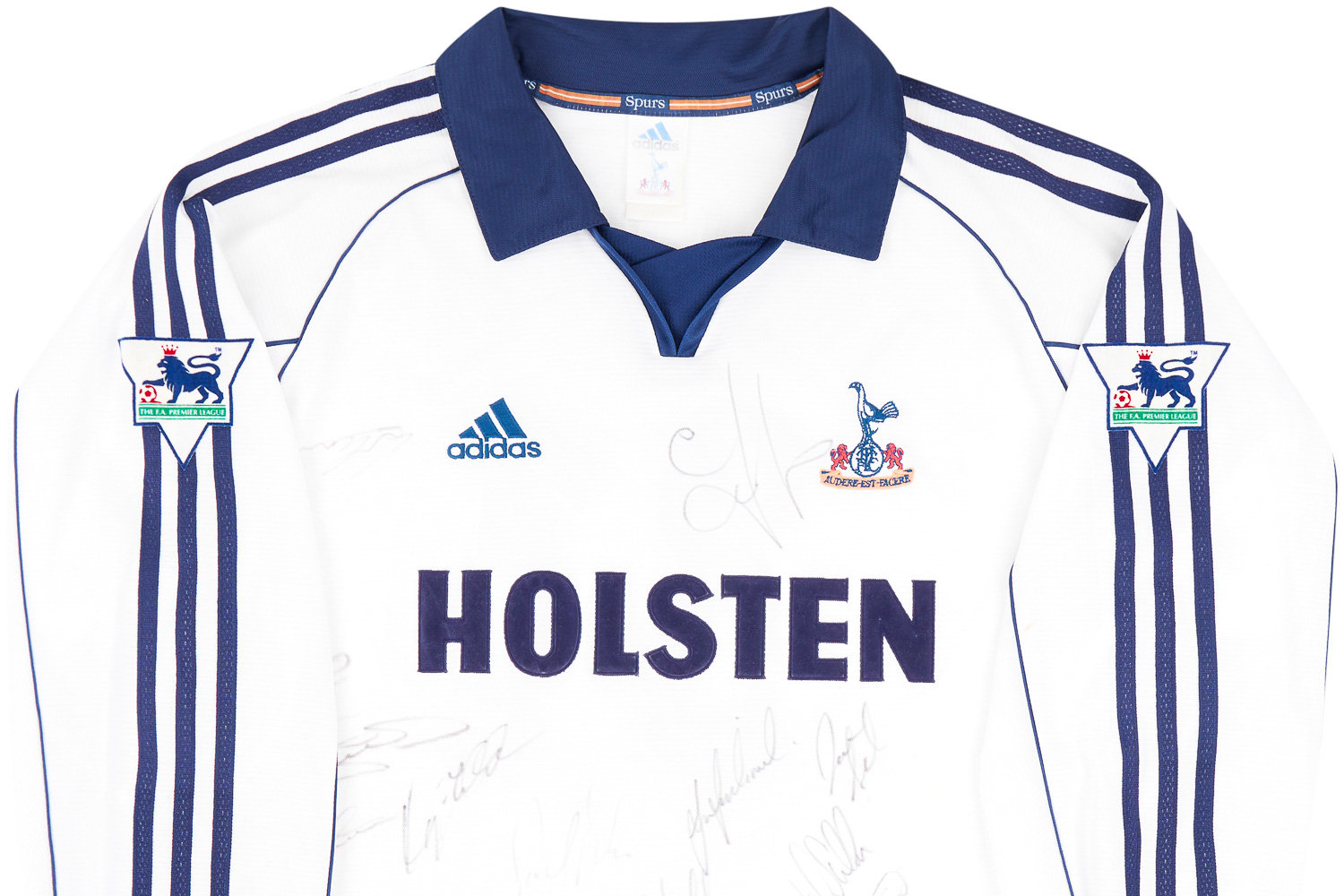2000-01 Tottenham Match Issue Signed Home L/S Shirt Thelwell #31