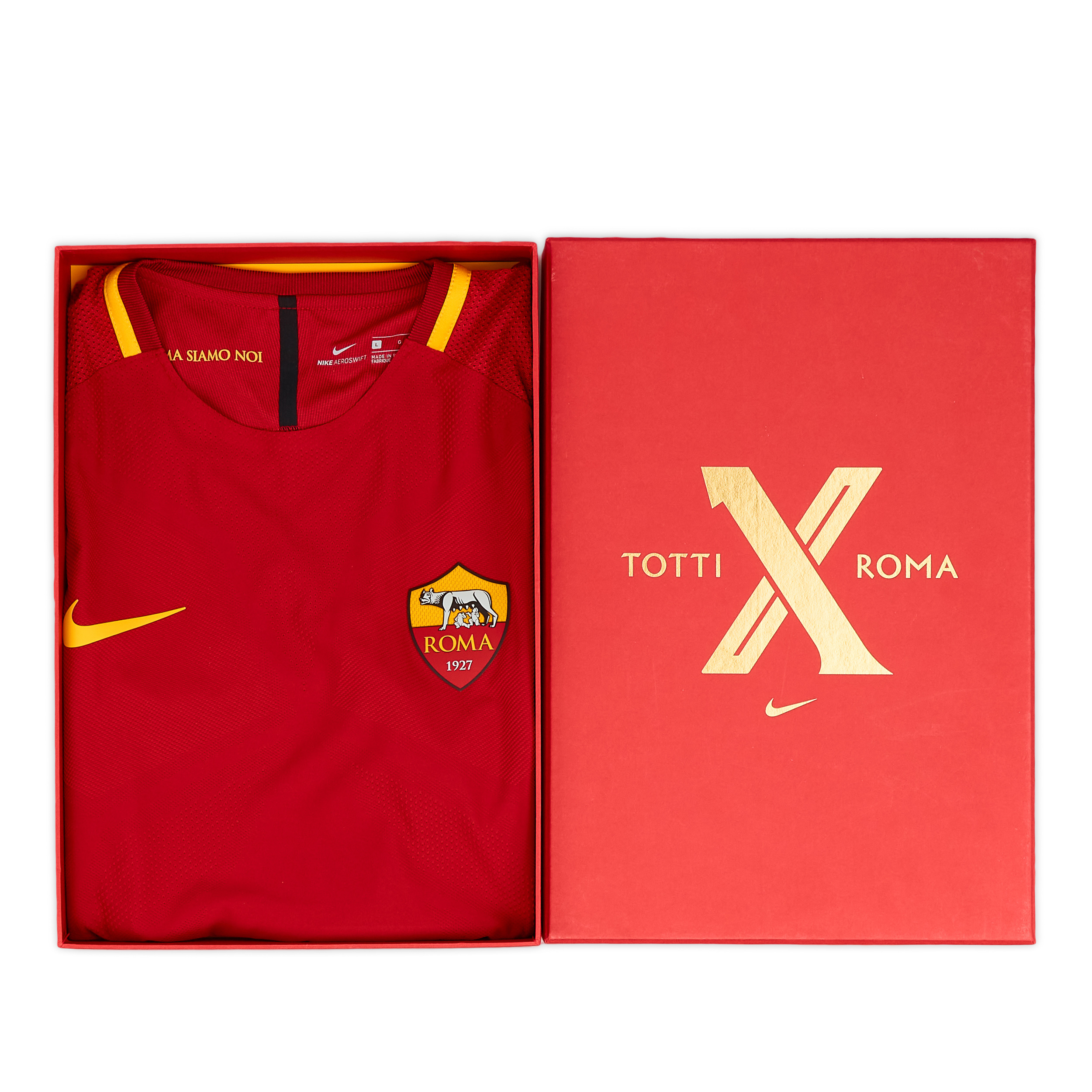 Francesco Totti Match Worn AS Roma Seria A Shirt 2013 - Golden Soccer