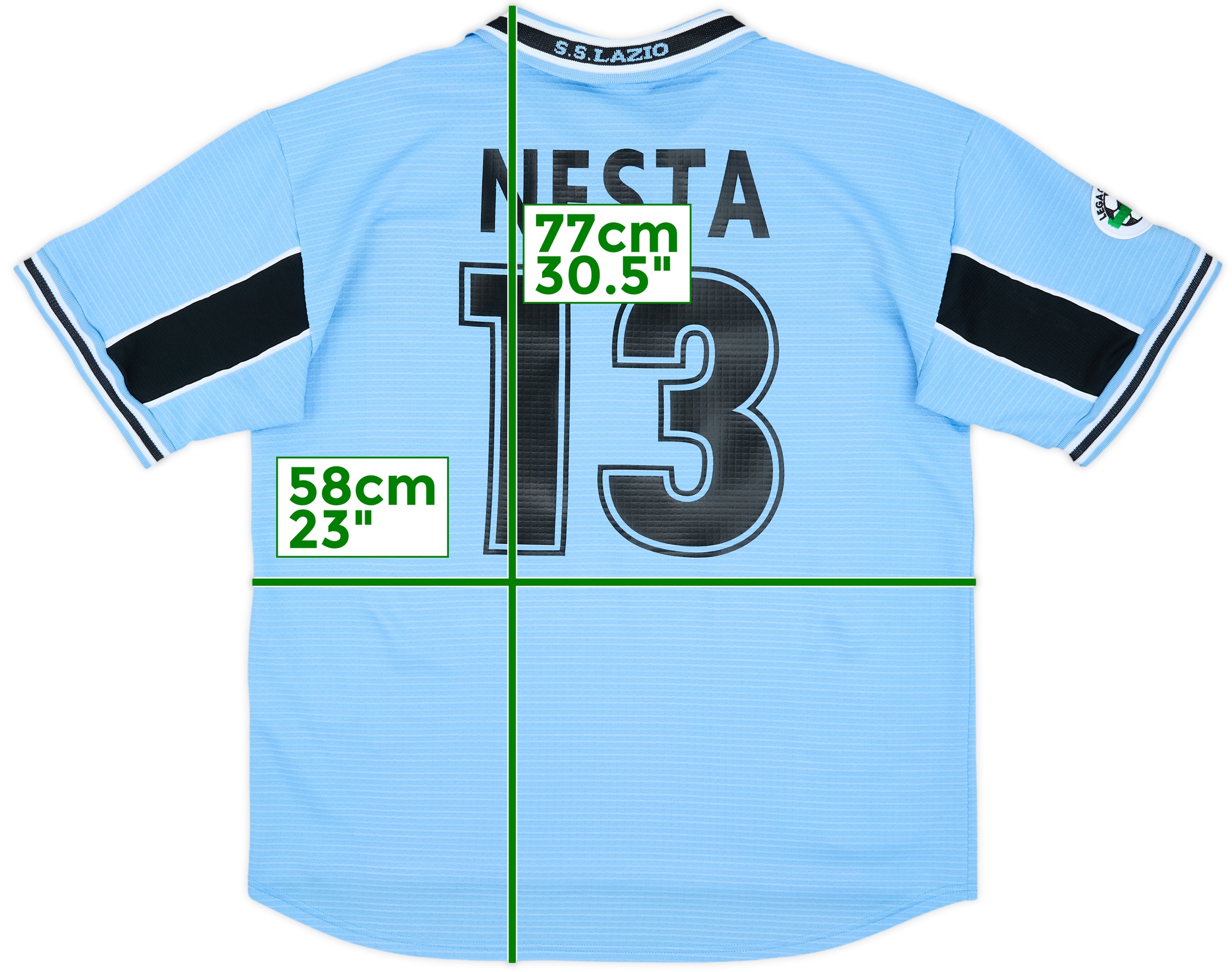 t*n様 【正規品】SS Lazio 1998/1999 NESTA 13 1998-99 Lazio Away Shirt Nesta #13 - 6/10 - (L)